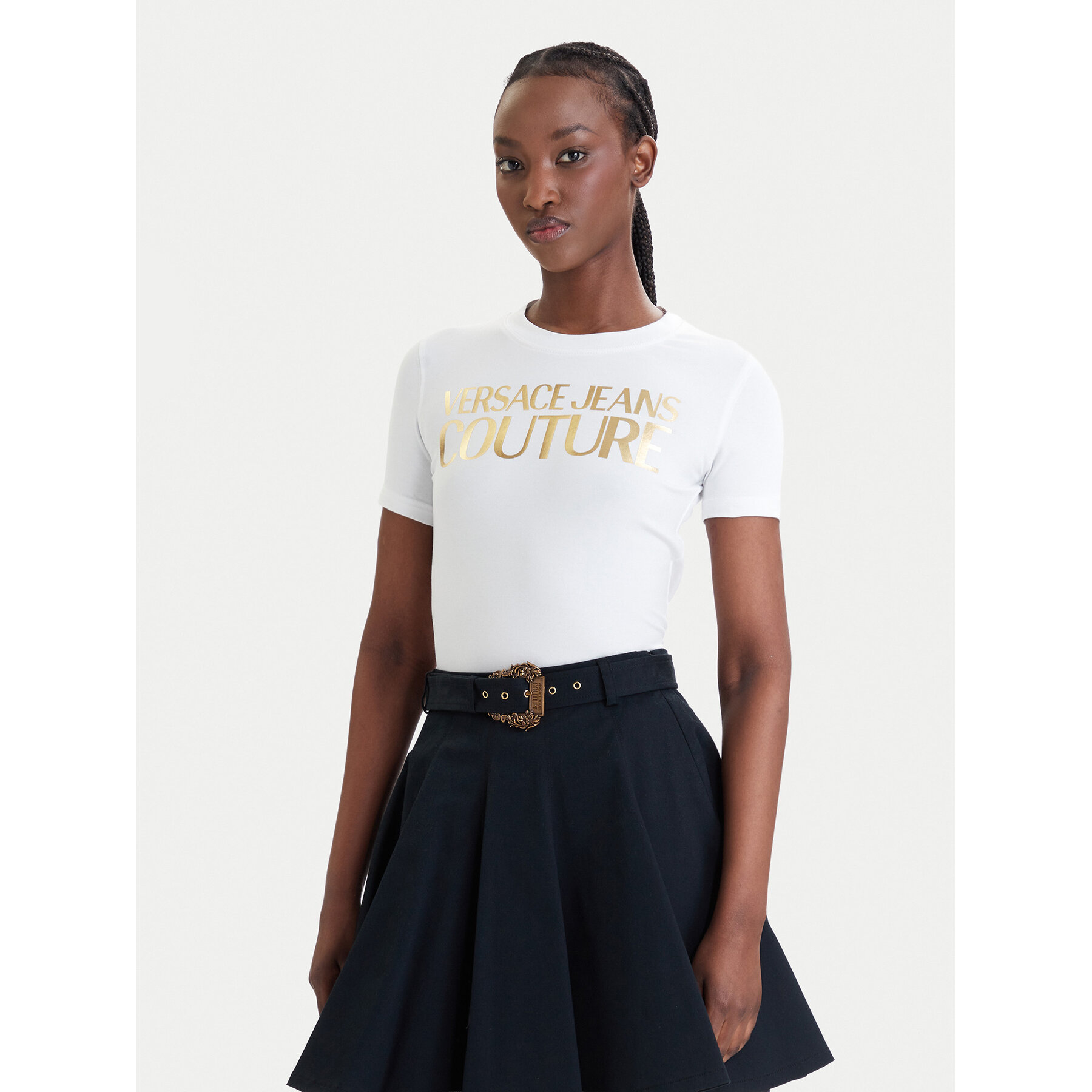 Versace Jeans Couture T-Shirt 80HAHT00 CJ03T Weiß Slim Fit