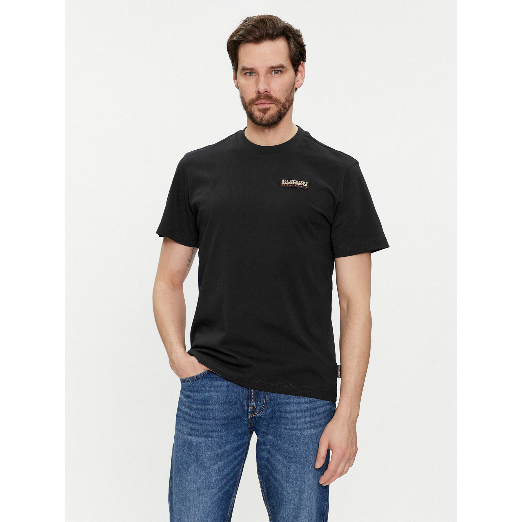 Napapijri T-shirt Iaato NP0A4HFZ Nero Regular Fit