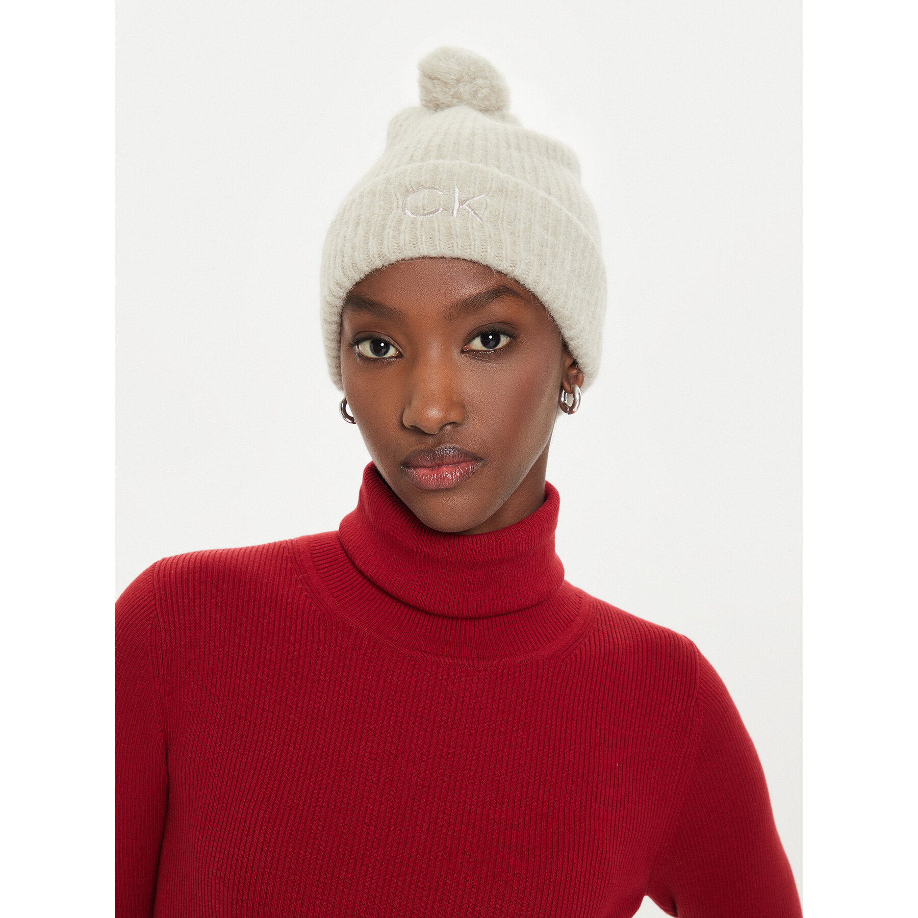 Damska Czapka Calvin Klein Beżowy Embroidery Airy K60K612586