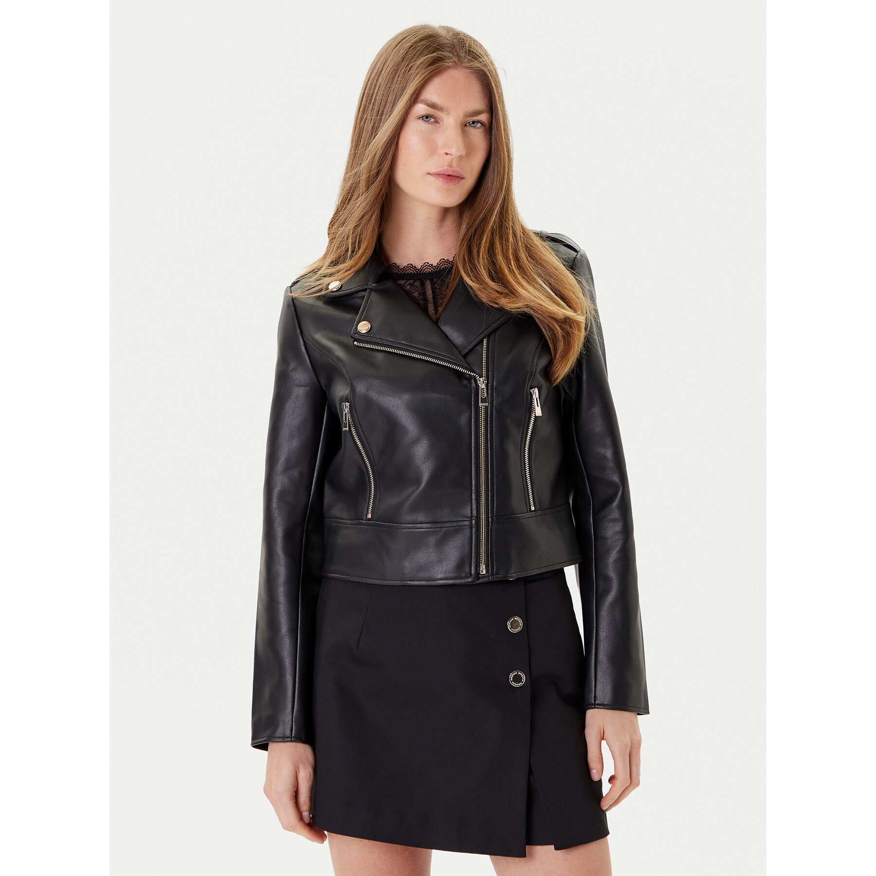 Morgan Jacke aus Kunstleder 242-GZOOM Schwarz Regular Fit