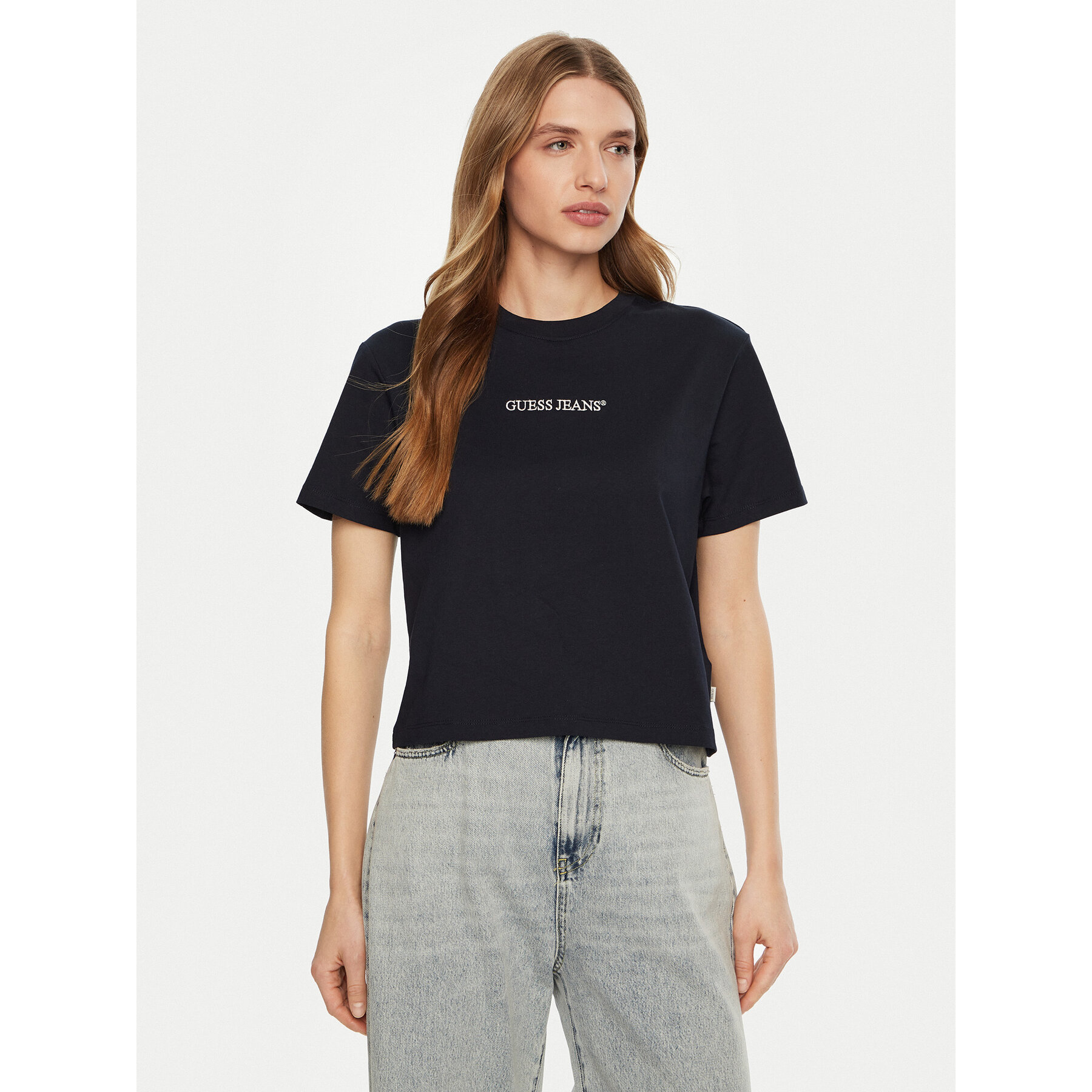 Guess Jeans T-Shirt W5RI42 K8HM0 Σκούρο μπλε Regular Fit
