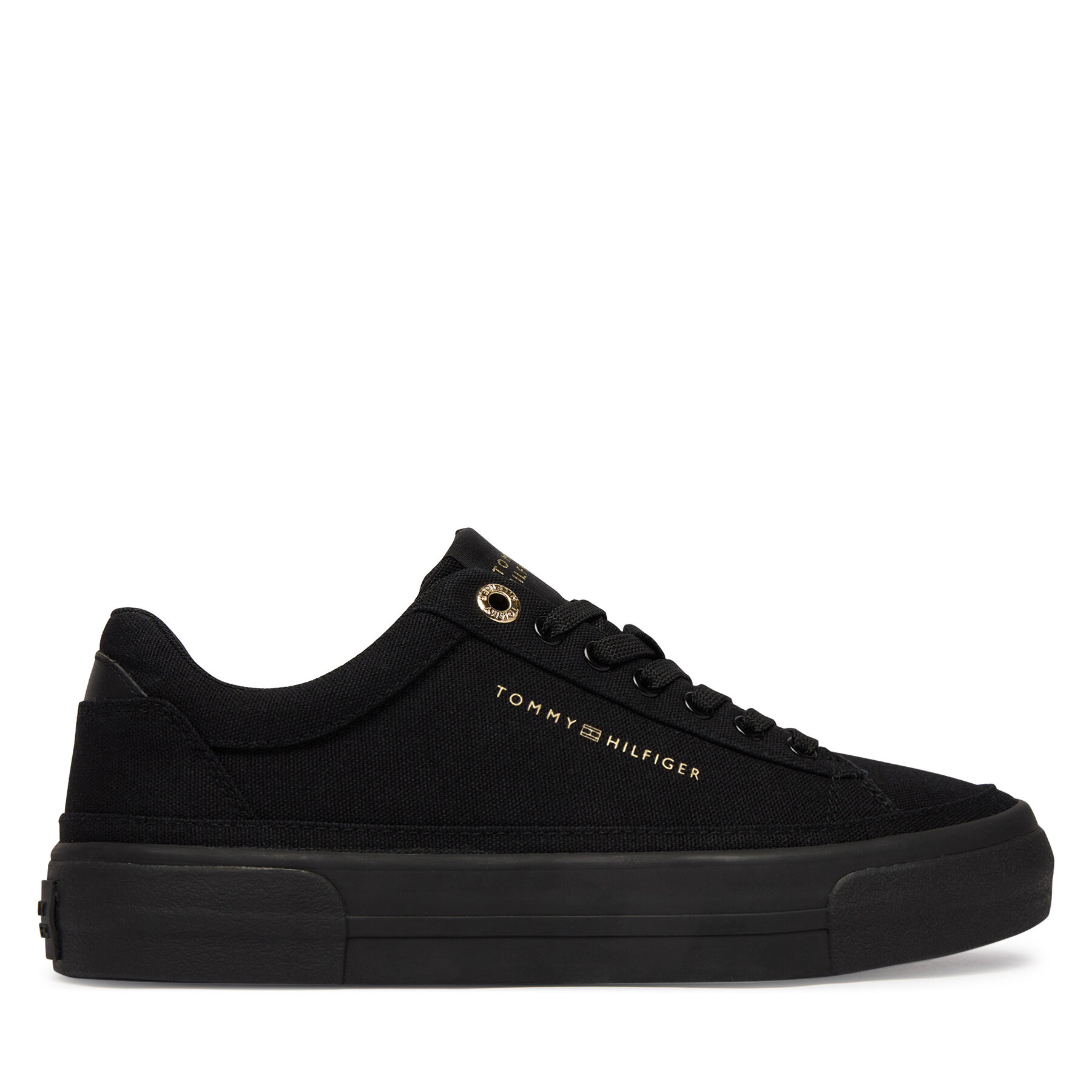 Superge Tommy Hilfiger Th Foxing Platform Canvas FW0FW09480 Črna