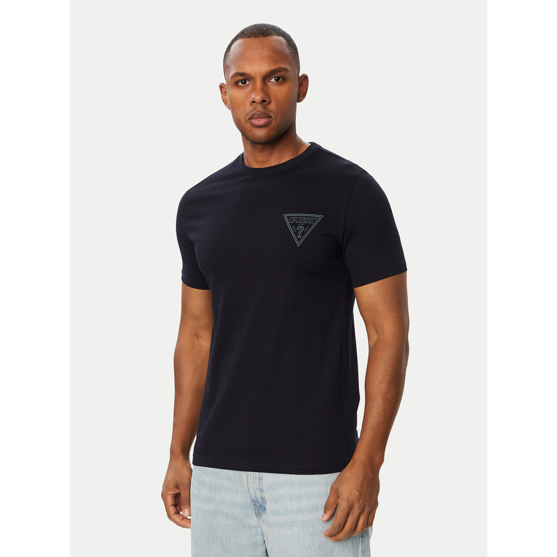 Guess T-shirt M6BI49 K6186 Tamnoplava Slim Fit