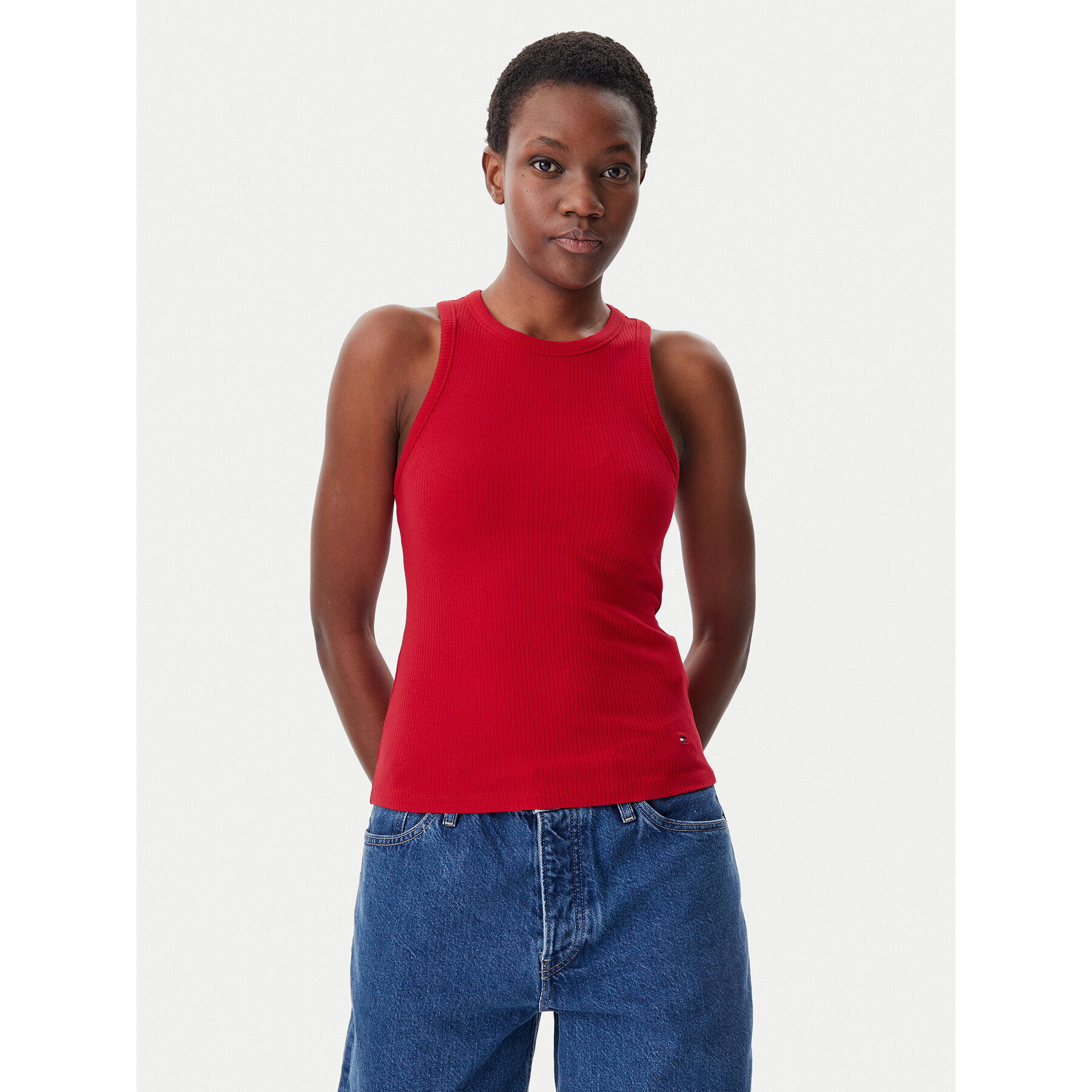 Tommy Hilfiger Felső WW0WW38635 Piros Slim Fit