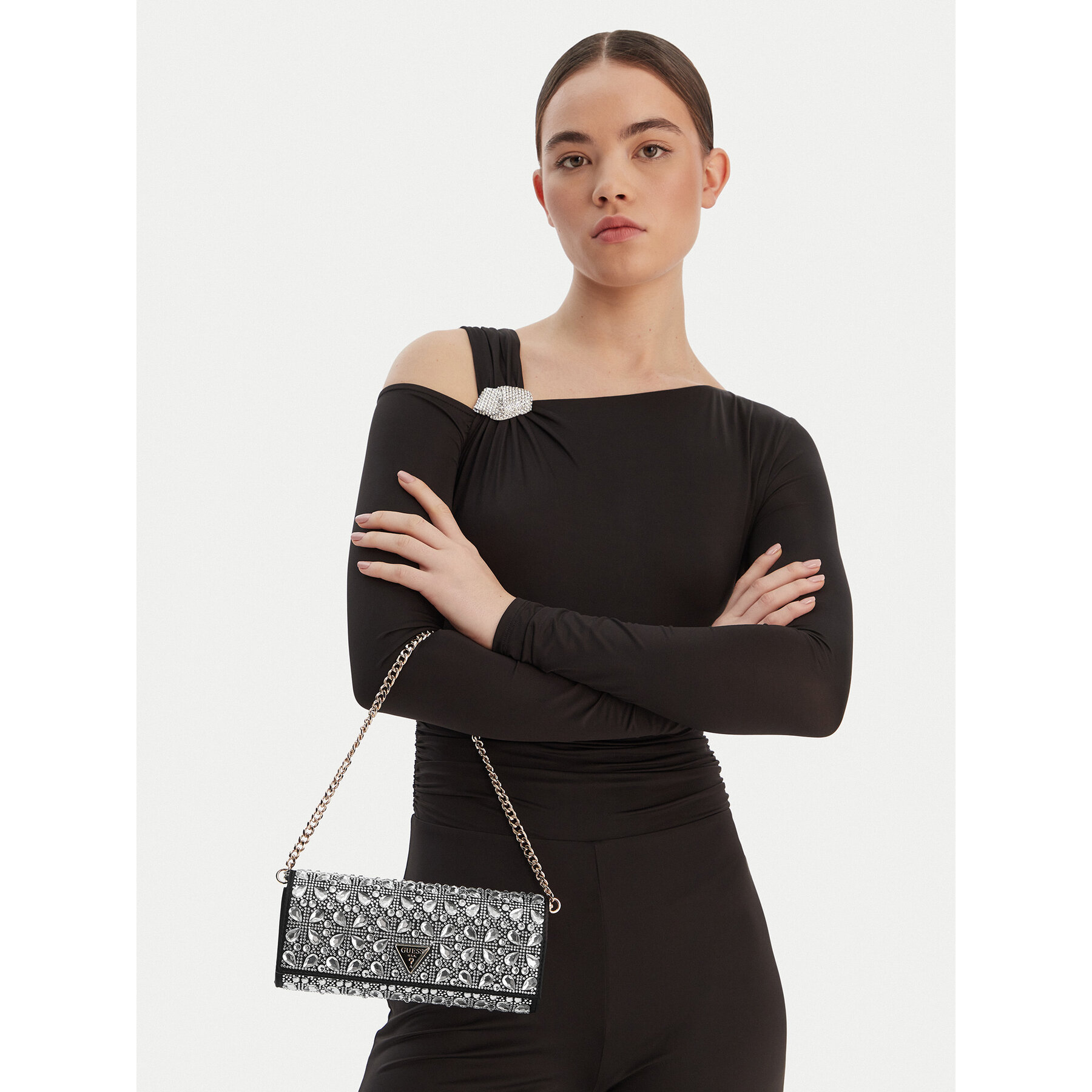 Kabelka Guess Elsie Mini HWSC96 50710 Strieborná