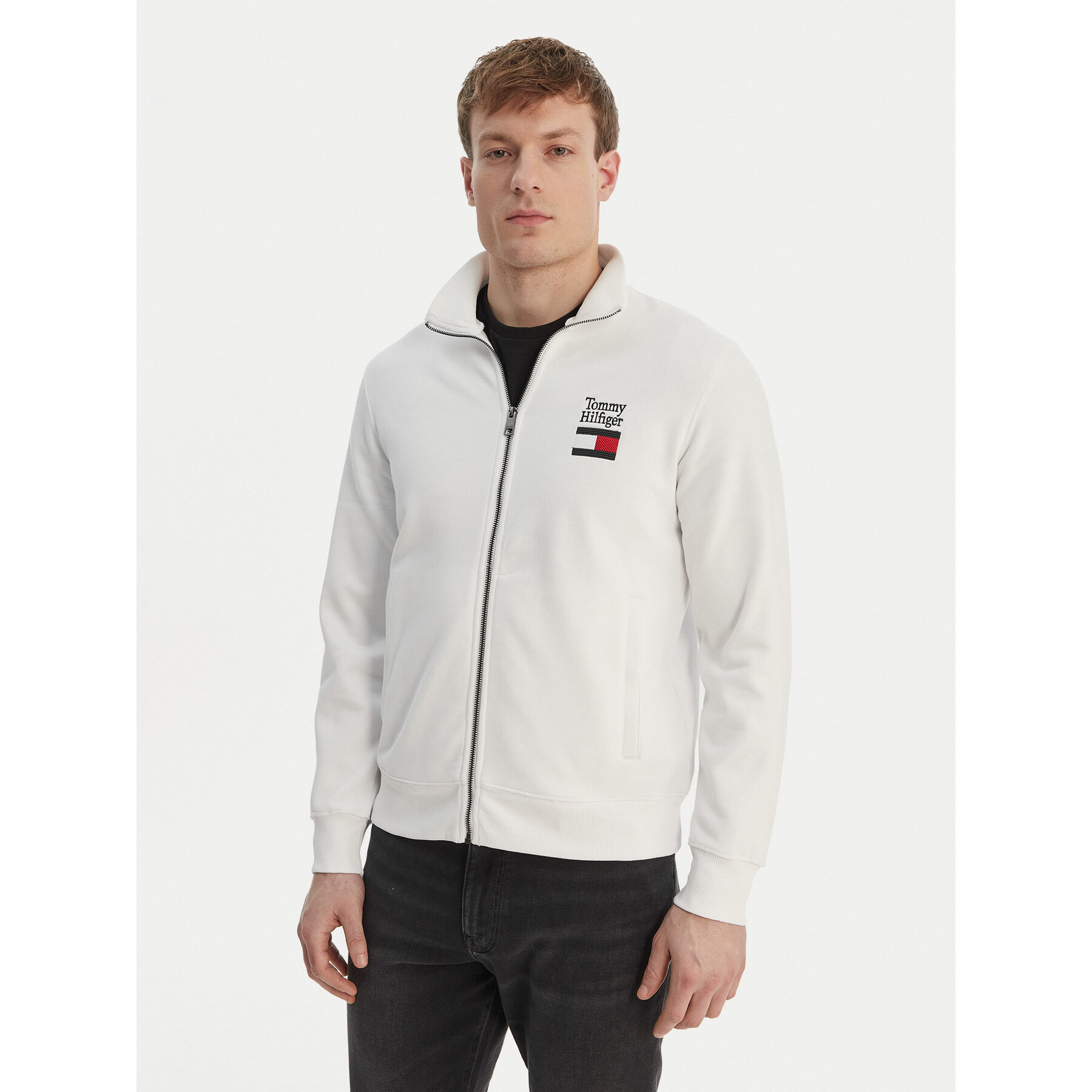 Tommy Hilfiger Sweatshirt Embro MW0MW42466 Weiß Regular Fit