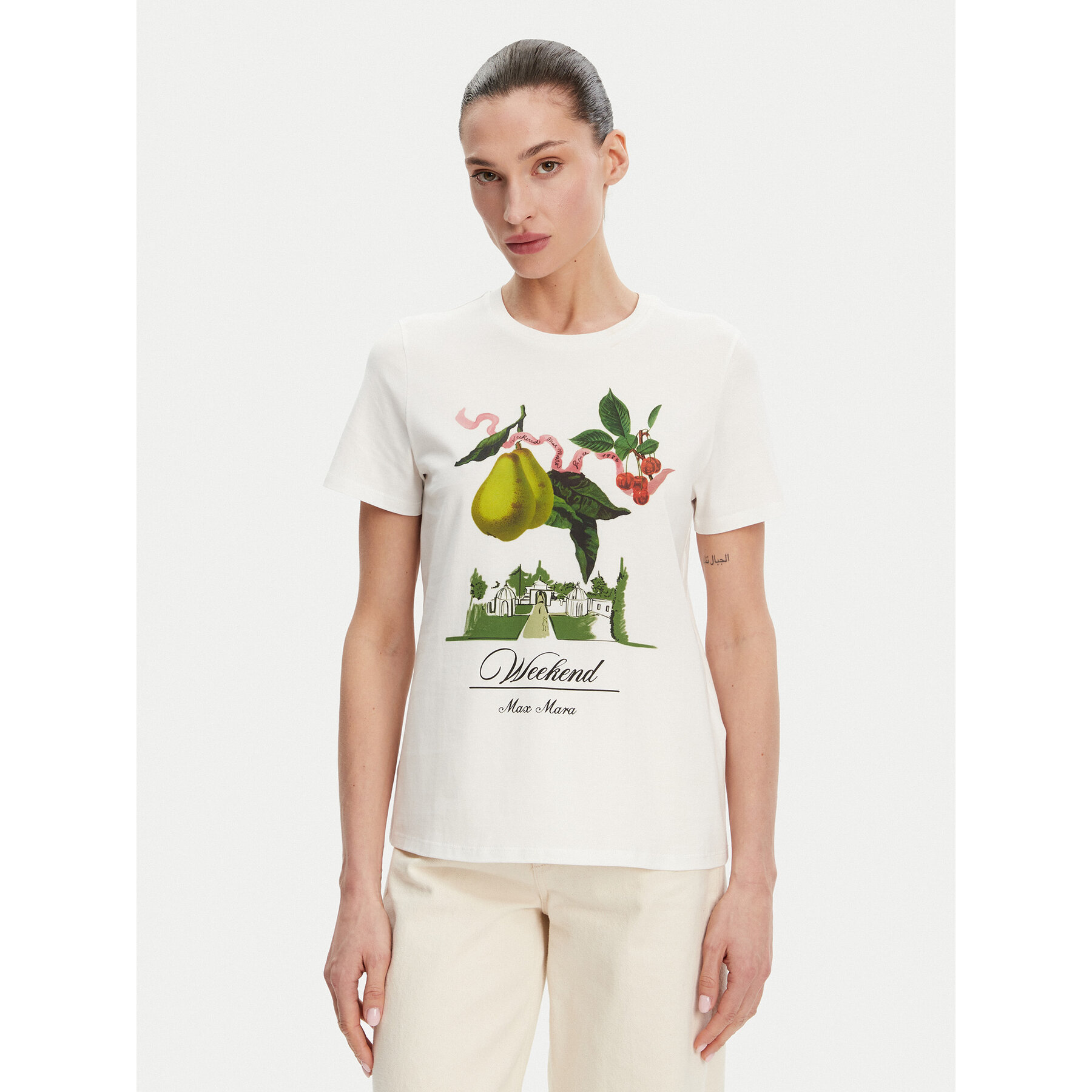 Weekend Max Mara T-shirt Teiera 2515971052 Bianco Regular Fit