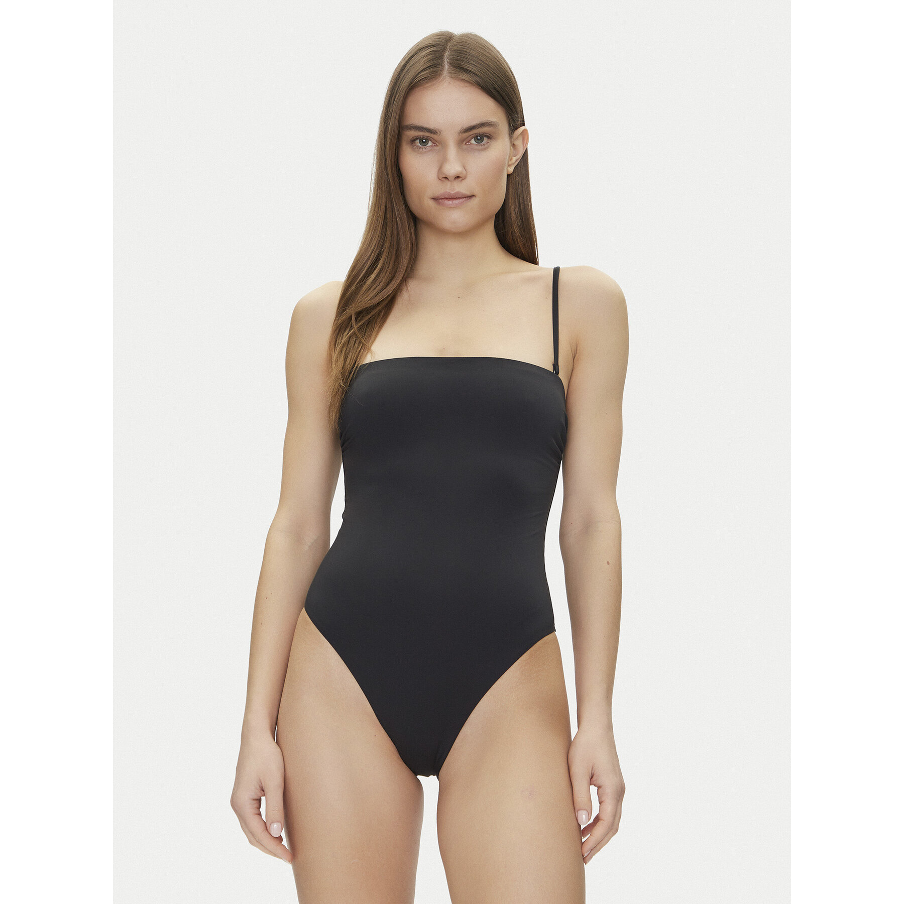 Calvin Klein Swimwear Badeanzug Bandeau One Piece-Rp KW0KW02709 Schwarz