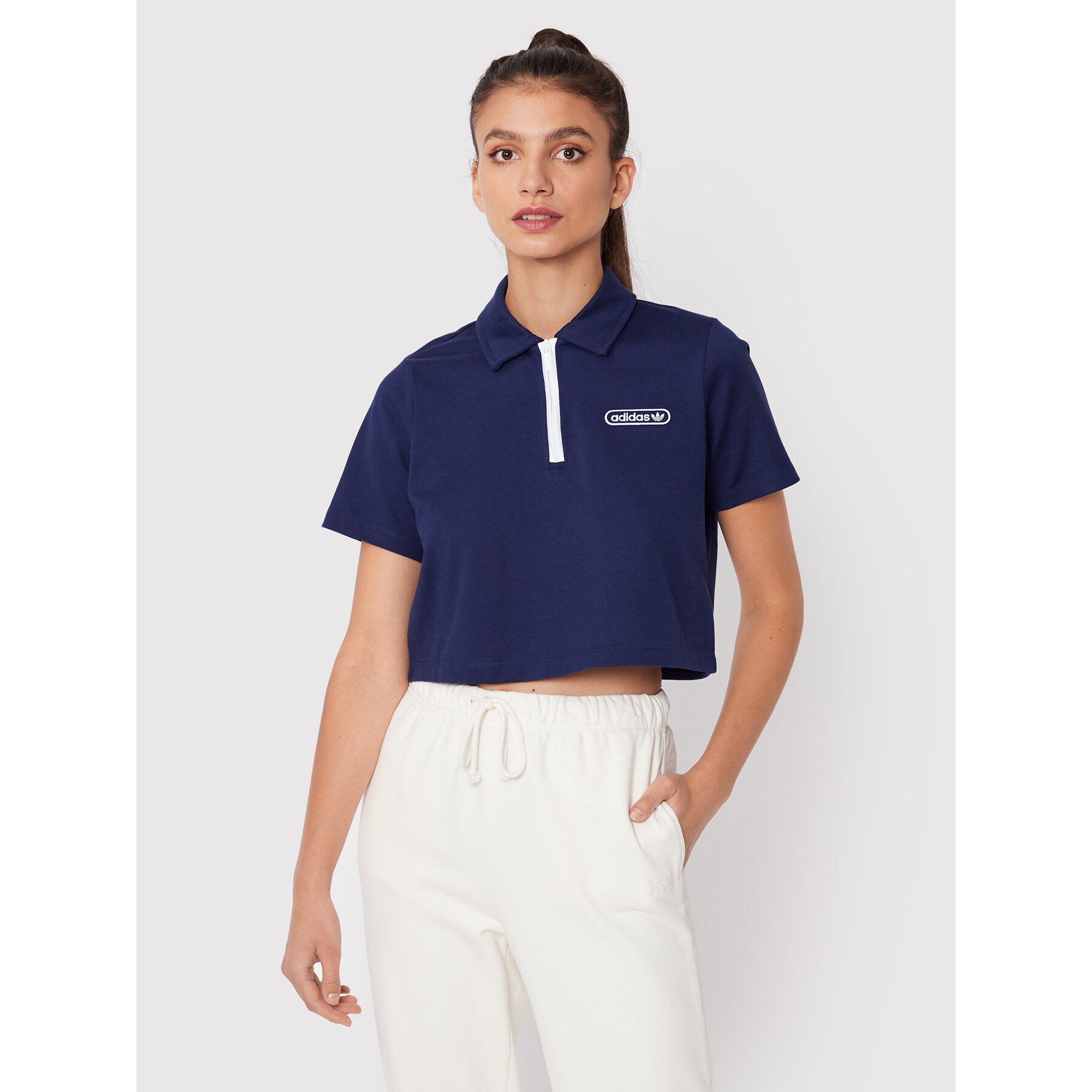 adidas adidas Polo Crop HL6572 Σκούρο μπλε Relaxed Fit