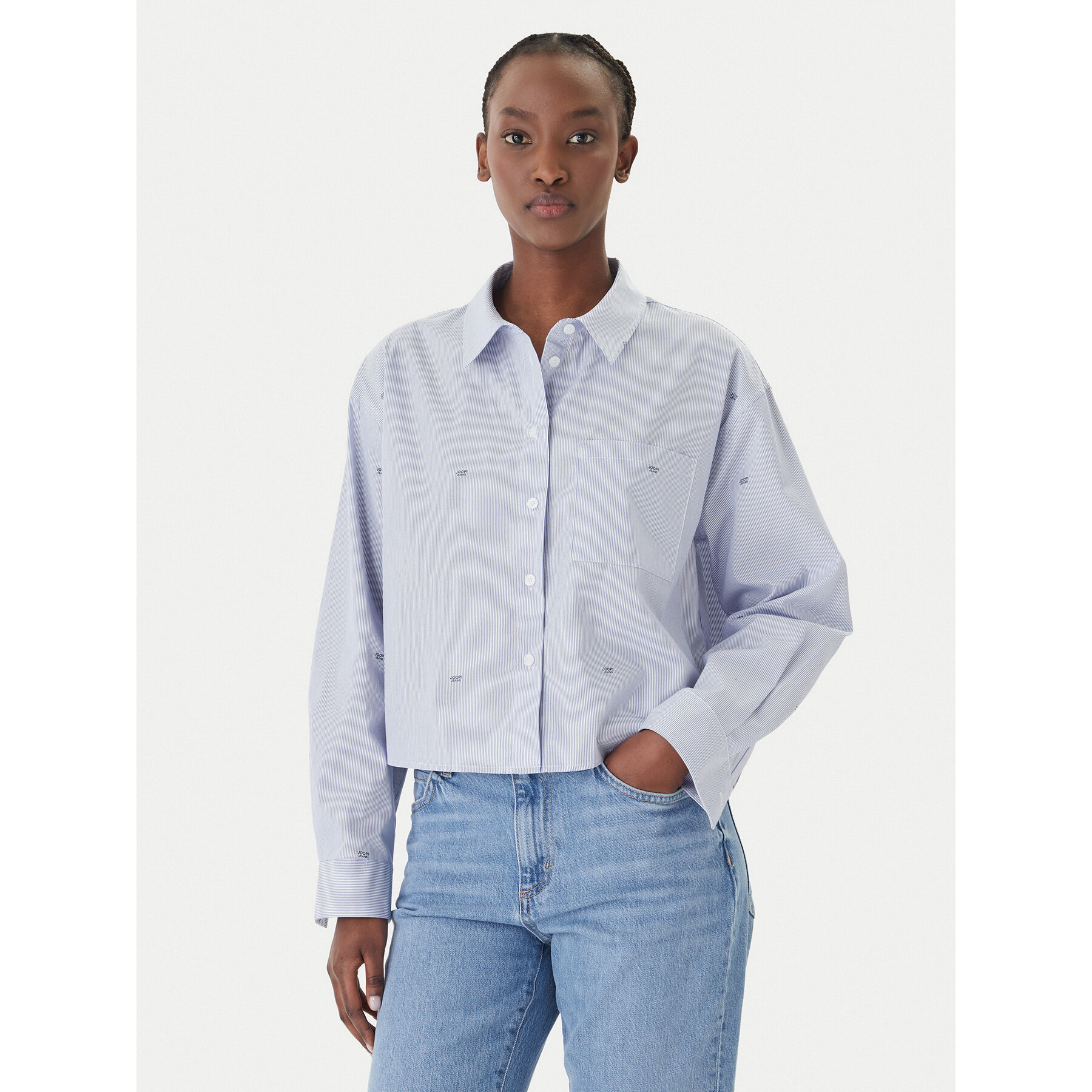 JOOP! Jeans Hemd Basima 10019224 30101901 Blau Oversize