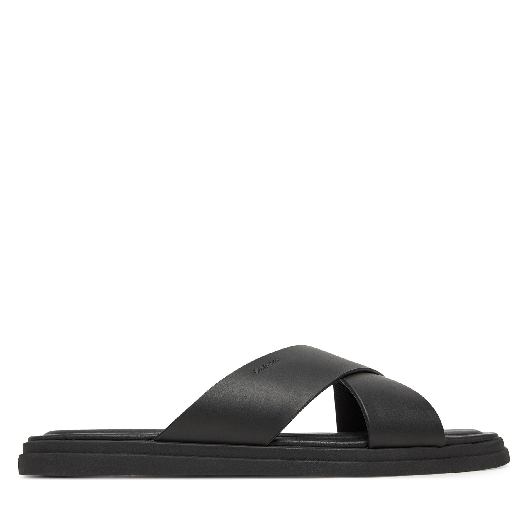 Uomo Ciabatte Calvin Klein, Taglia 45, Nero, Criss Cross Sandal HM0HM01737, taglia : 45
