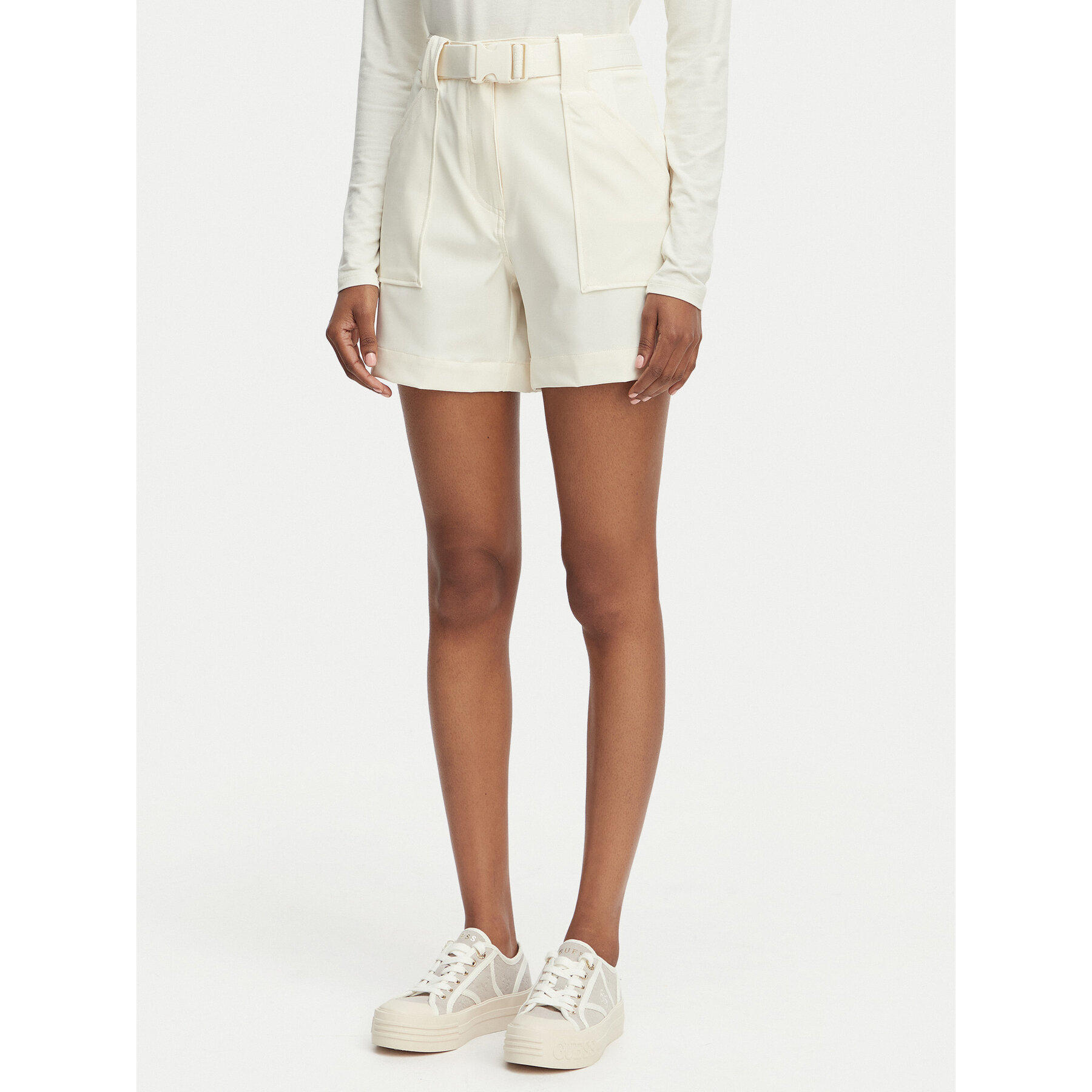 Guess Stoffshorts W6GD01 W1415 Creme Regular Fit
