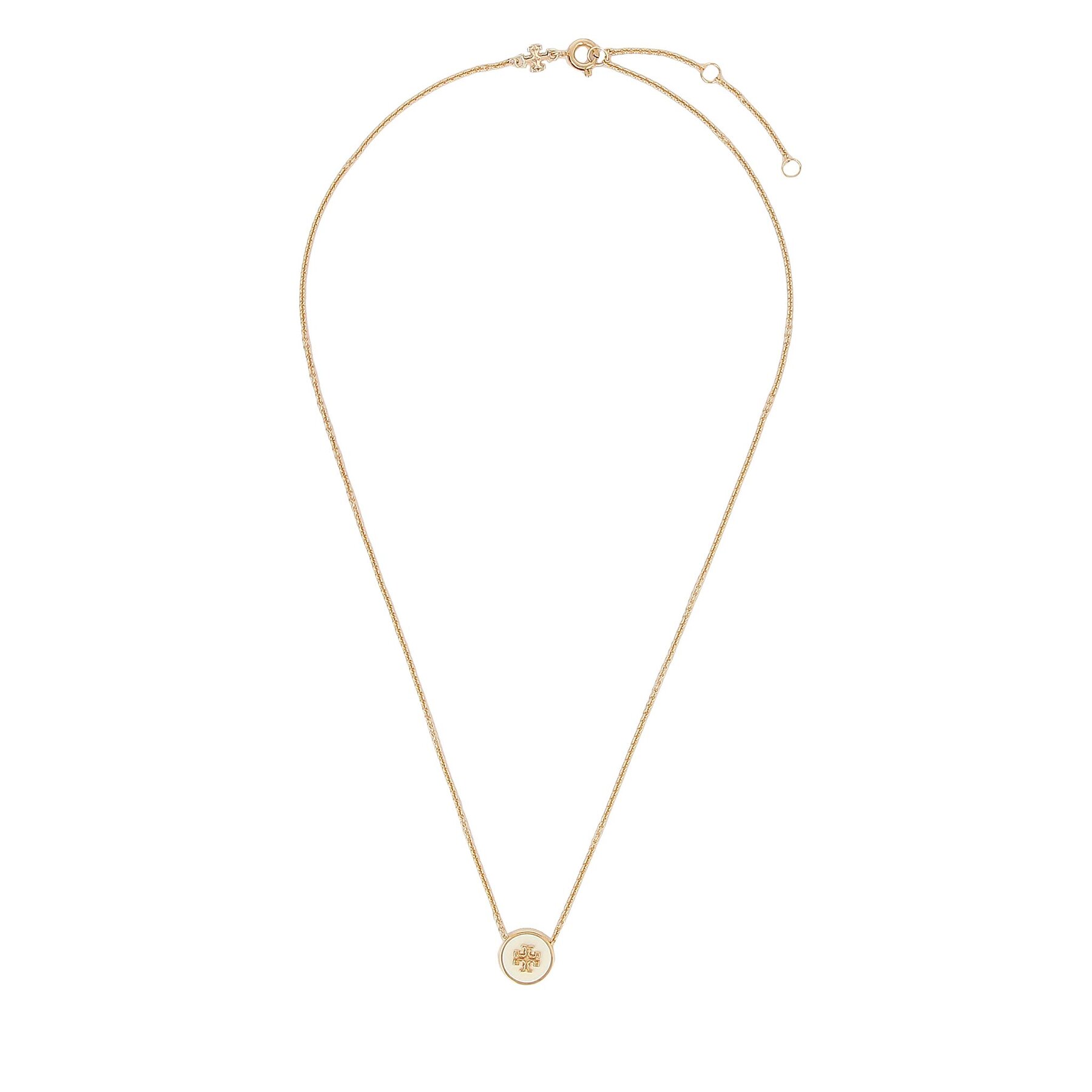 Colier Tory Burch Kira Enamel Pendant 90549 Alb