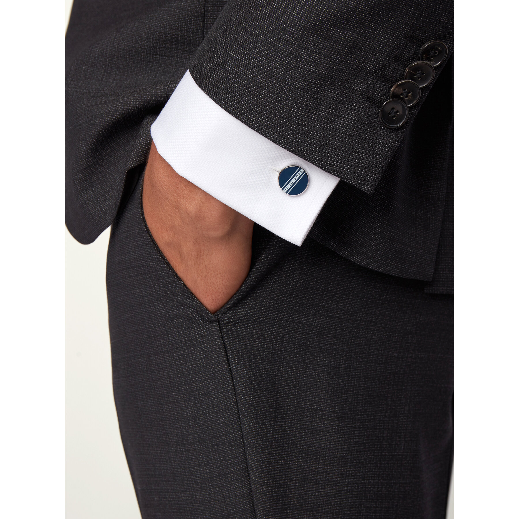 Boutons de manchettes Boss Freddie 50434267 Argent