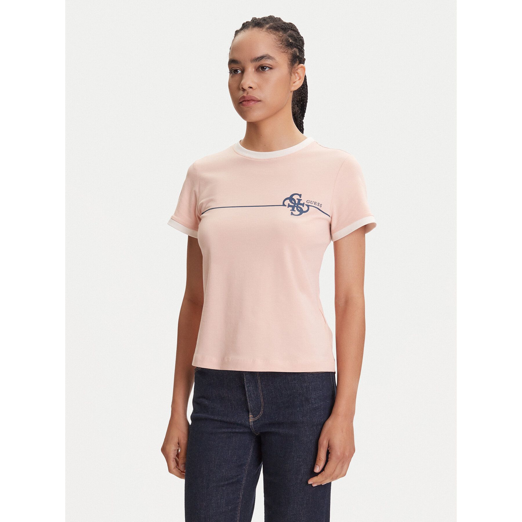 Guess T-Shirt V5YI01 J1314 Ροζ Regular Fit