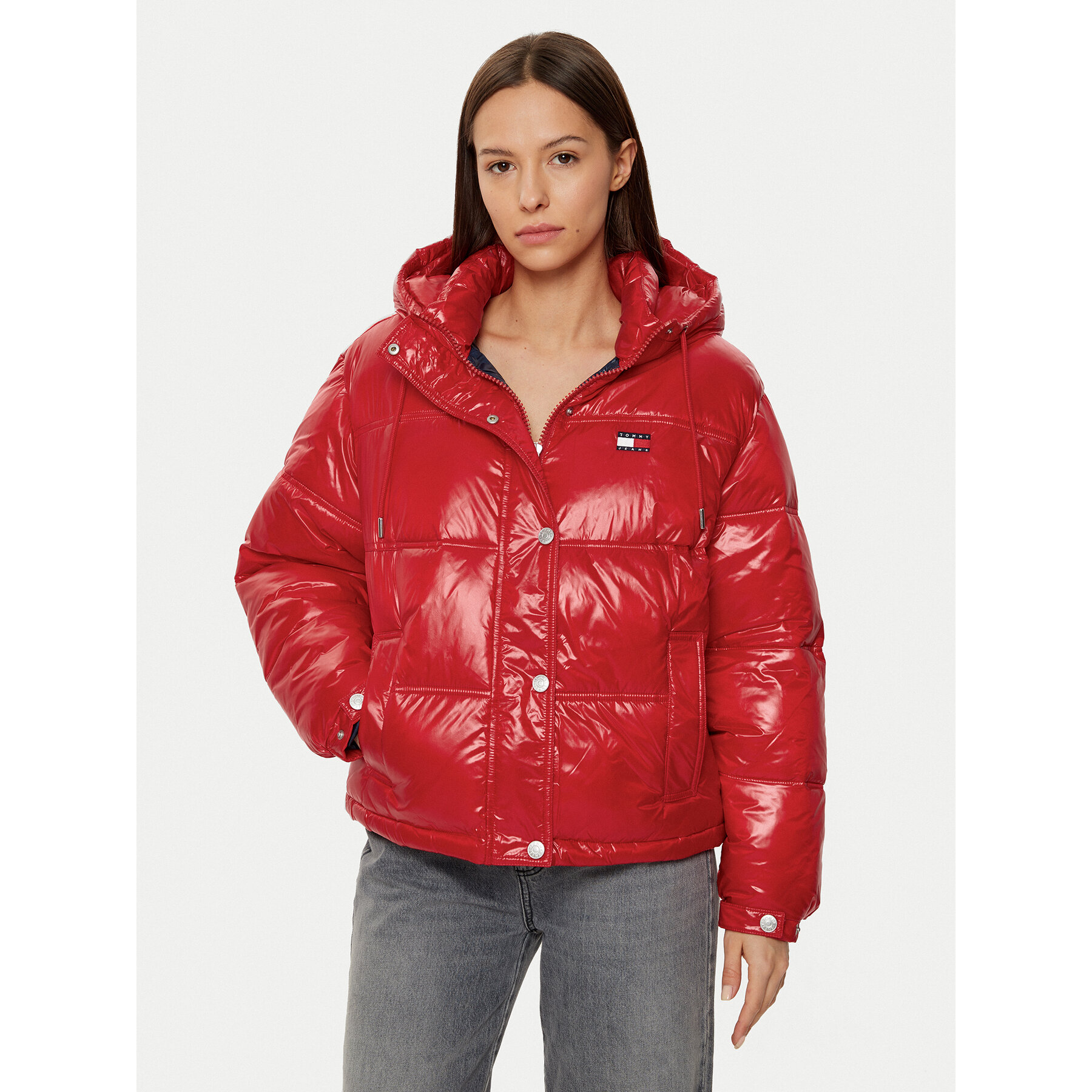 Tommy Jeans Daunenjacke DW0DW20210 Rot Regular Fit