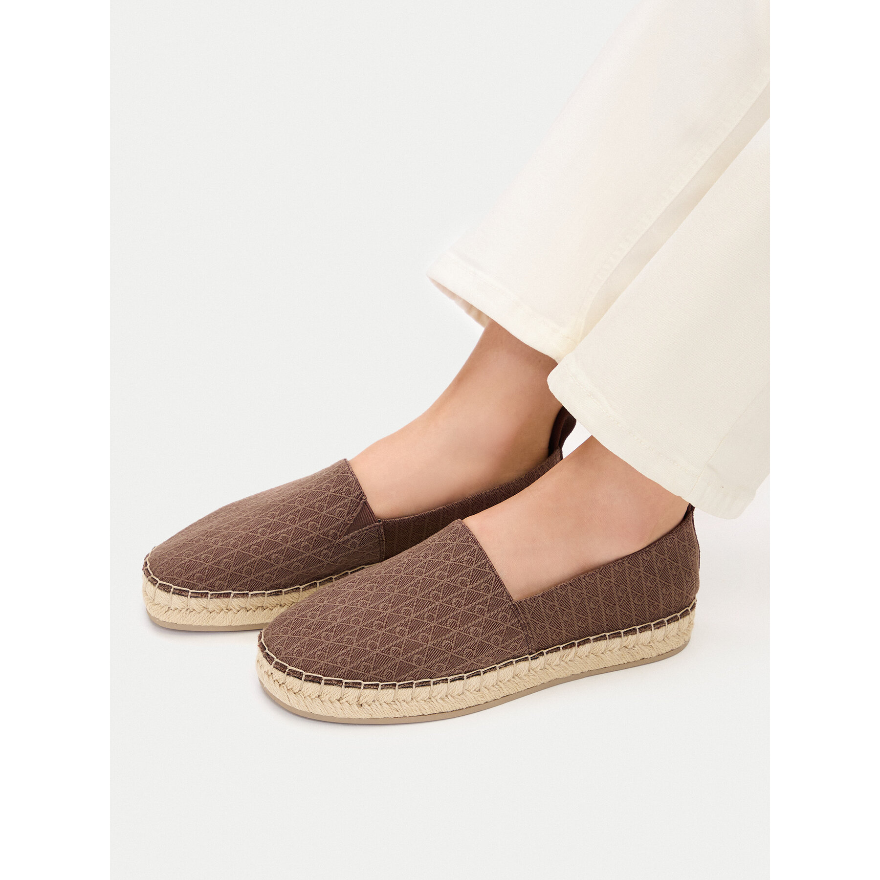 Calvin Klein Εσπαντρίγιες Calvin Klein Oblique Espadrille Aop HW0HW02933 Καφέ