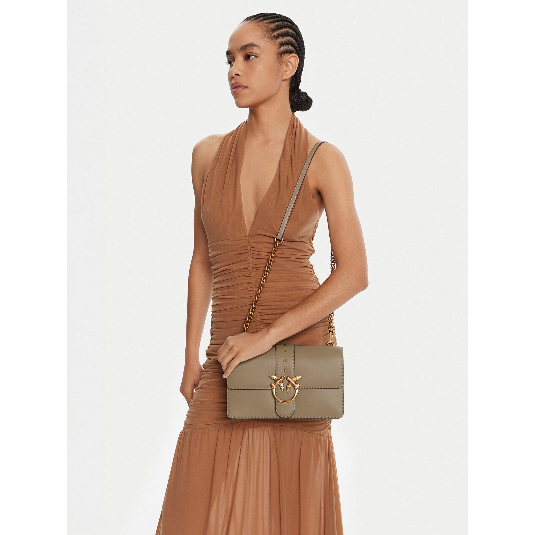 Τσάντα PINKO Love One Classic ST.CL Al 25-26 PLTT 105857 A0F1 Γκρι
