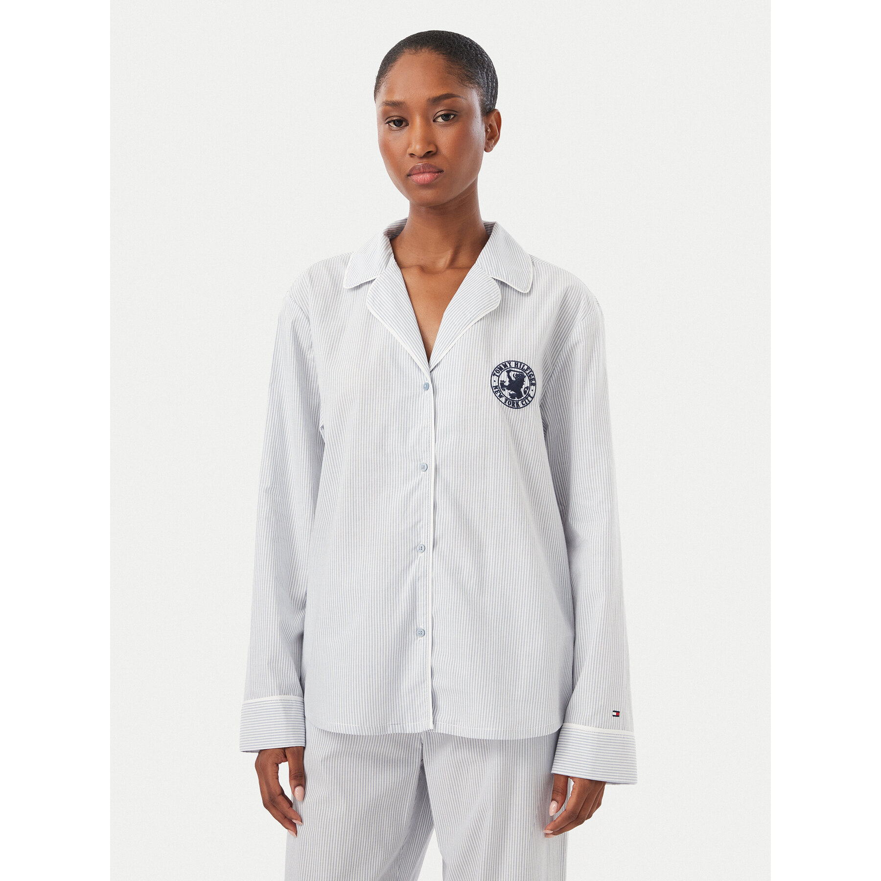 Tommy Hilfiger Pidžama UW0UW05764 Svijetlo plava Regular Fit