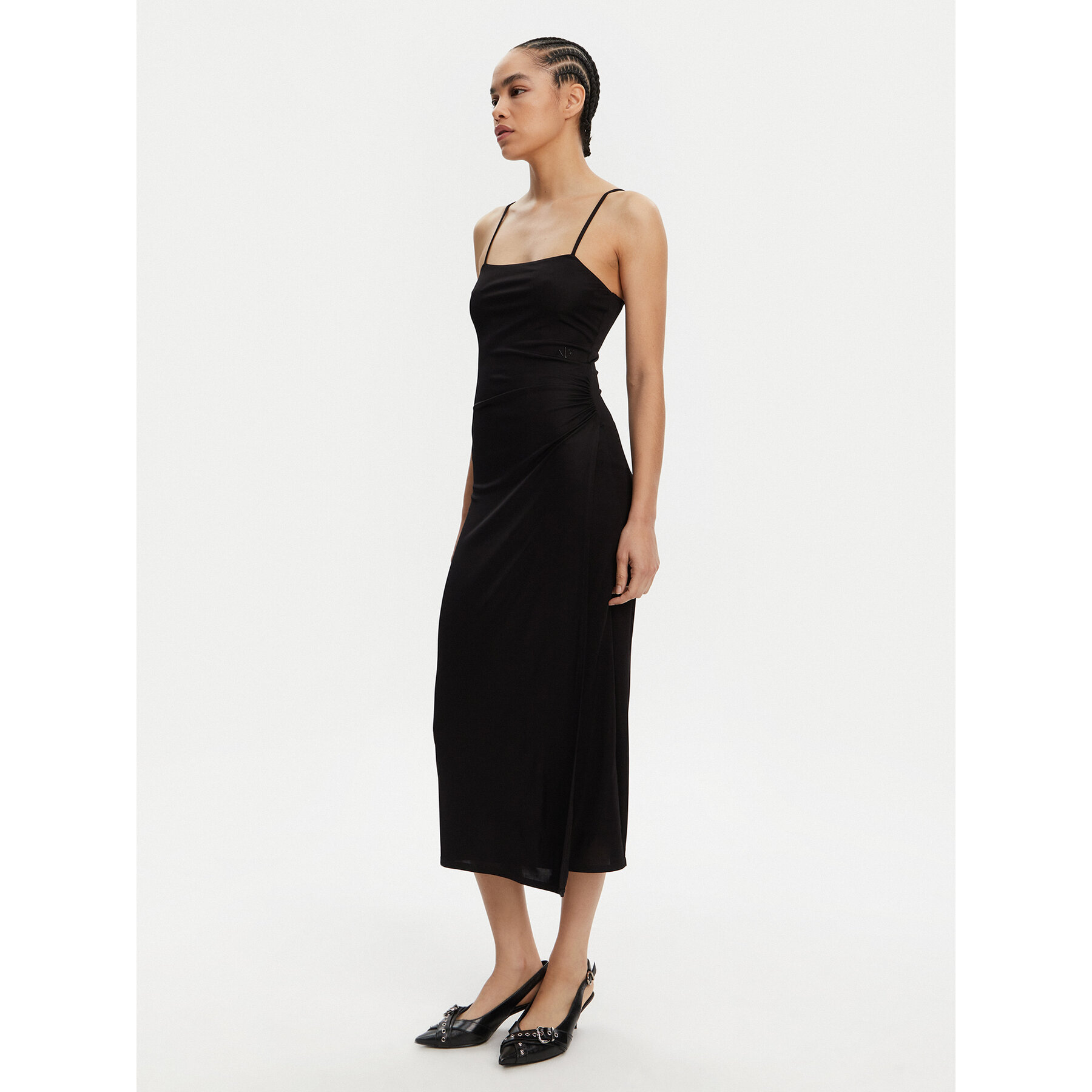 Armani Exchange Sommerkleid XW000363 AF12979 UC001 Schwarz Slim Fit
