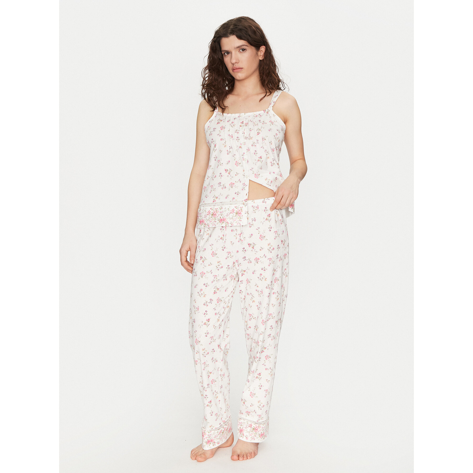 LAUREN RALPH LAUREN Pizsama ILN72408 Ekru Regular Fit