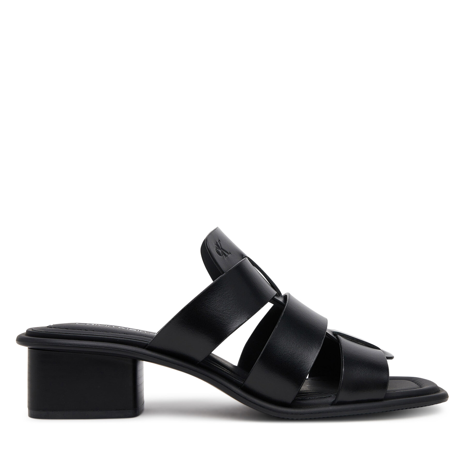 Iešļūcenes Calvin Klein Jeans Heel Square Mg Lth YW0YW01702 Melns