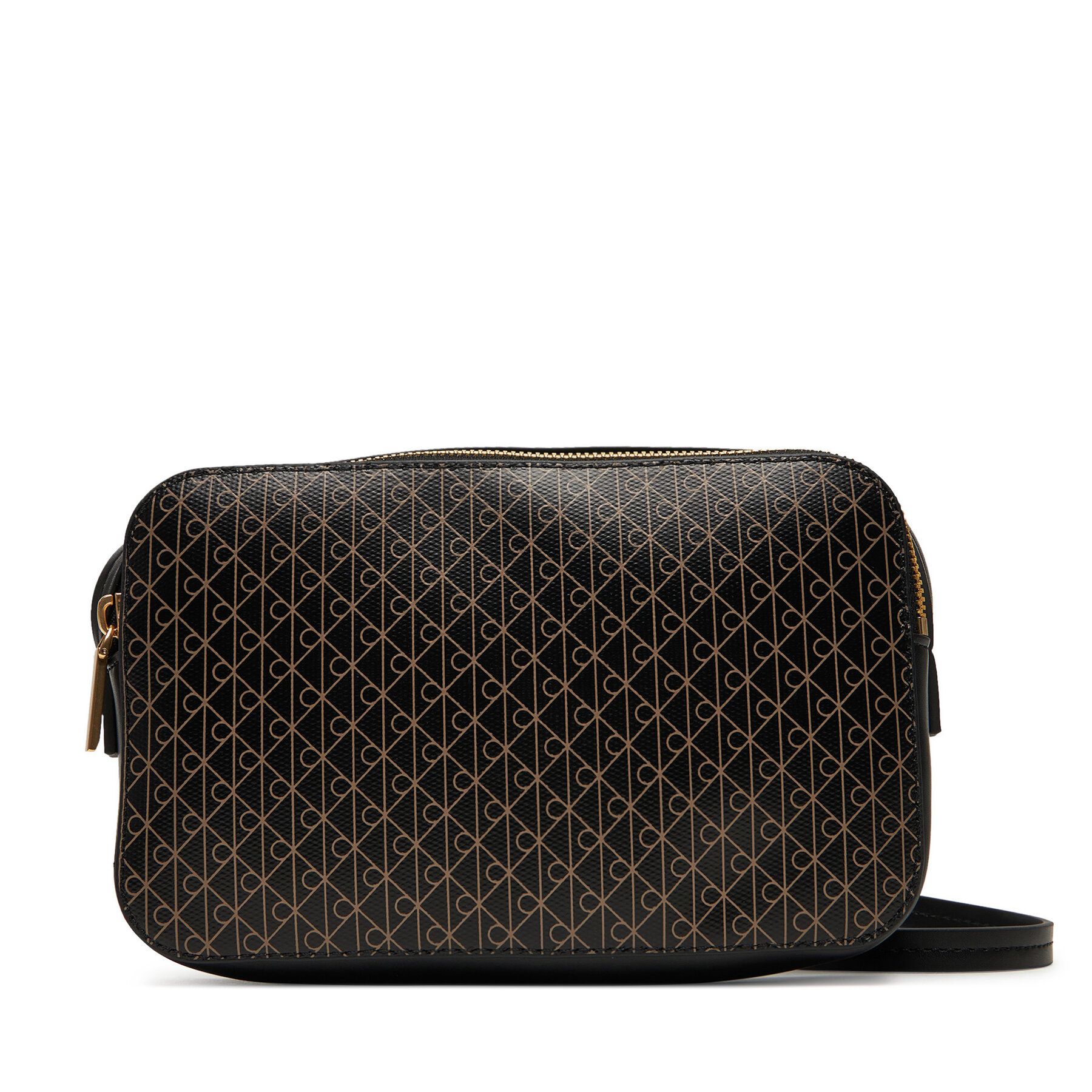Torbica Calvin Klein Emblem Aop Elongated Camera Bag LV04F3268G Crna