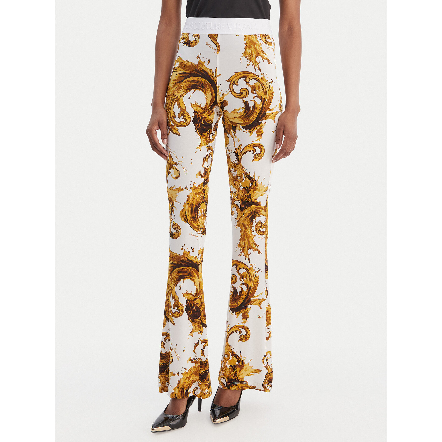 Versace Jeans Couture Leggings 80HAC107 JS533 Weiß Flare Fit