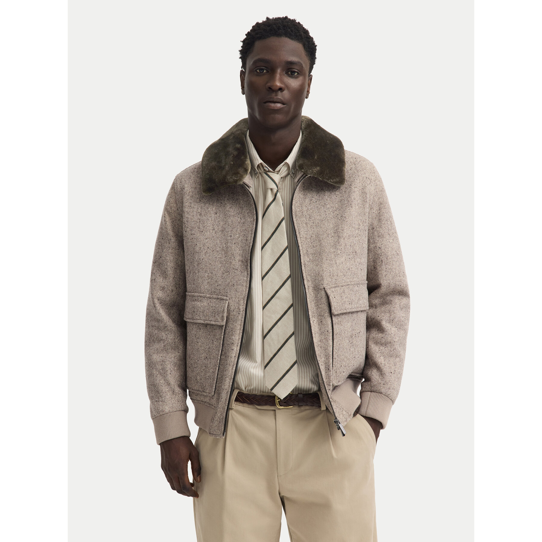 Bugatti Winterjacke 276096-24210 Beige Regular Fit