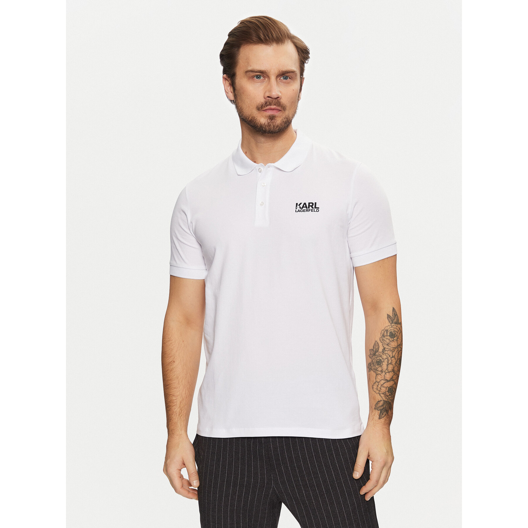 KARL LAGERFELD Polo 745088 551235 Λευκό Regular Fit