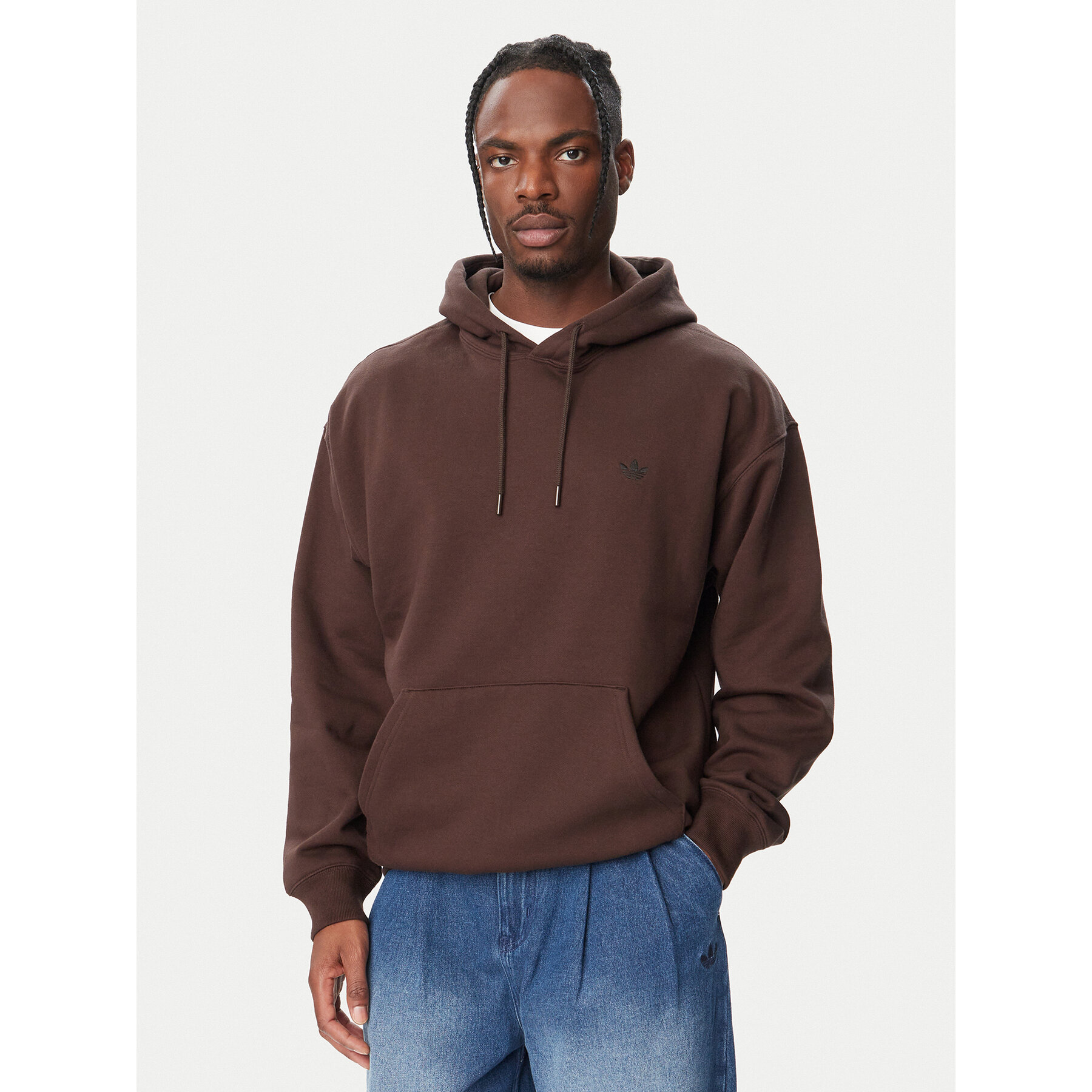 adidas Sweatshirt Trefoil Essentials LL1058 Dunkelbraun Loose Fit