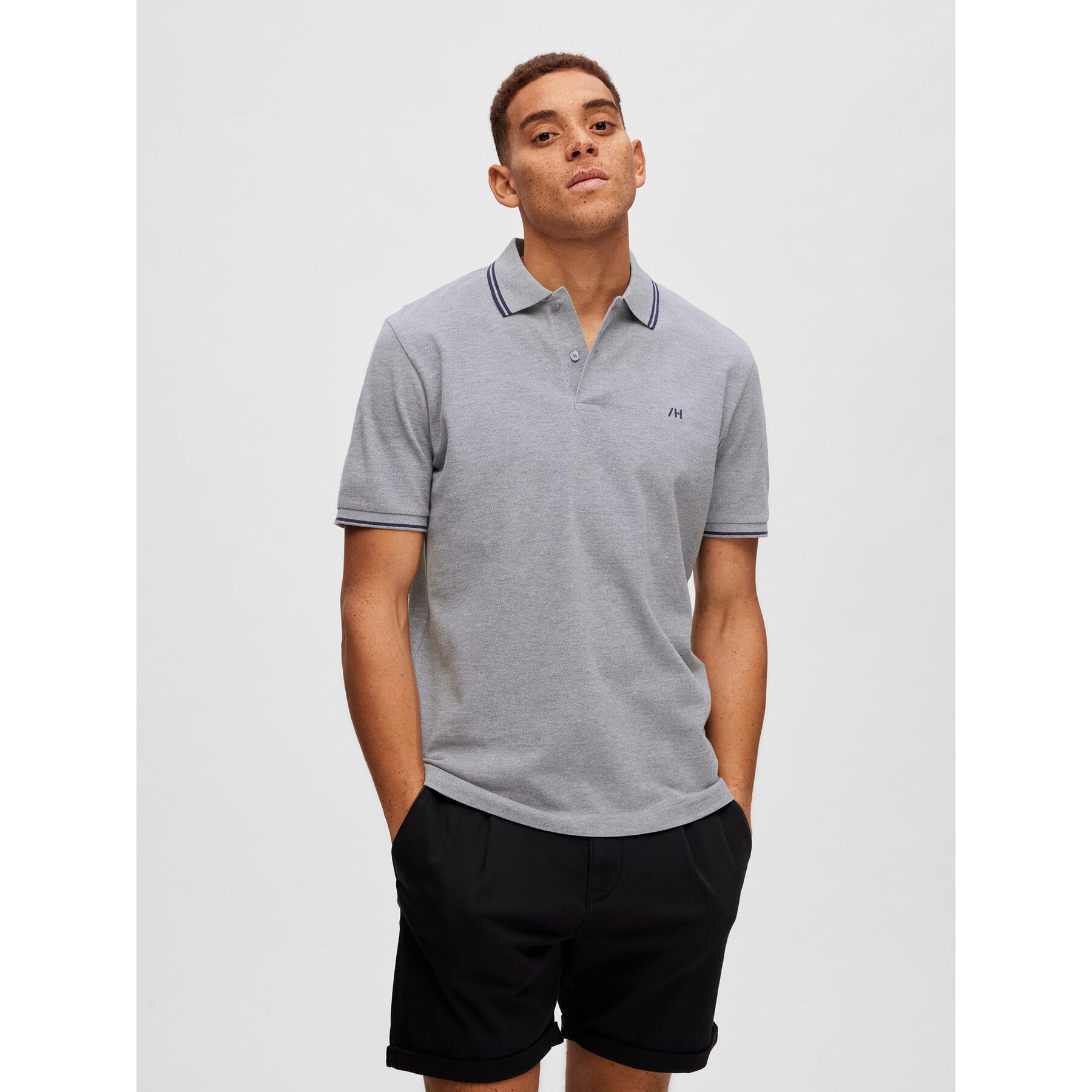 Selected Homme Polo 16087840 Grigio Regular Fit