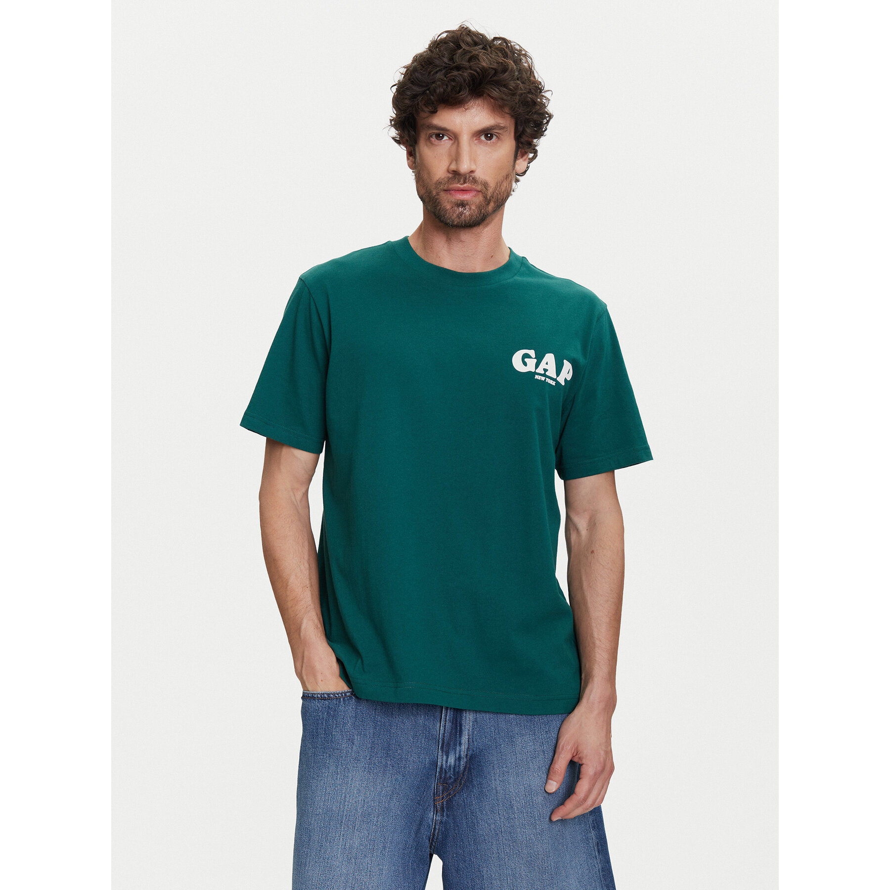 Gap Marškinėliai 768925-02 Žalia Regular Fit