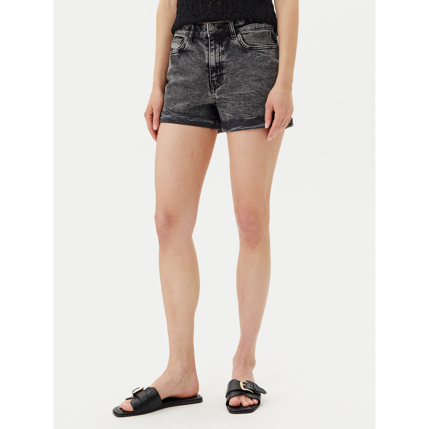Noisy May Jeansshorts Moni 27033697 Grau Slim Fit