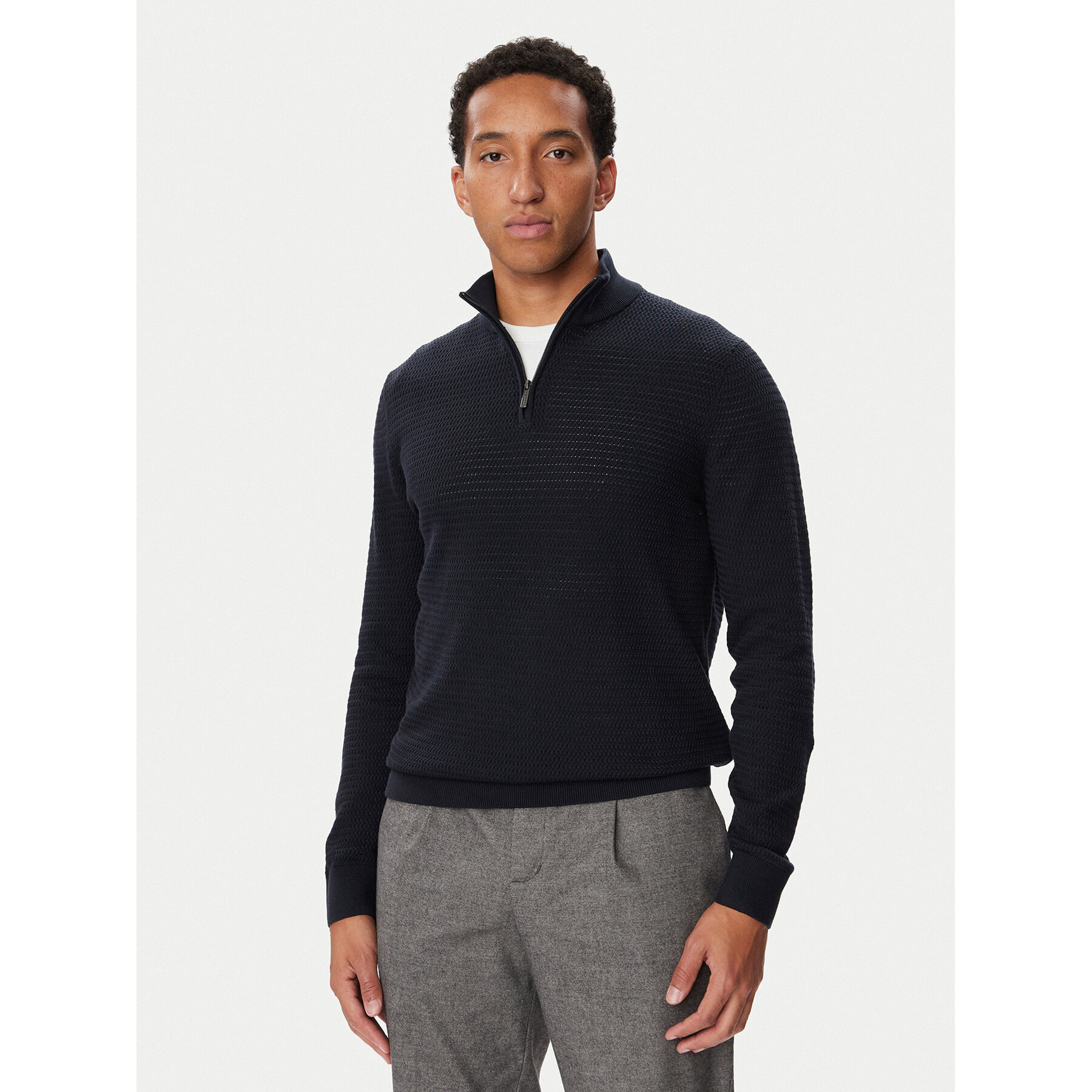 Bugatti Pullover 7500-25523F Dunkelblau Regular Fit