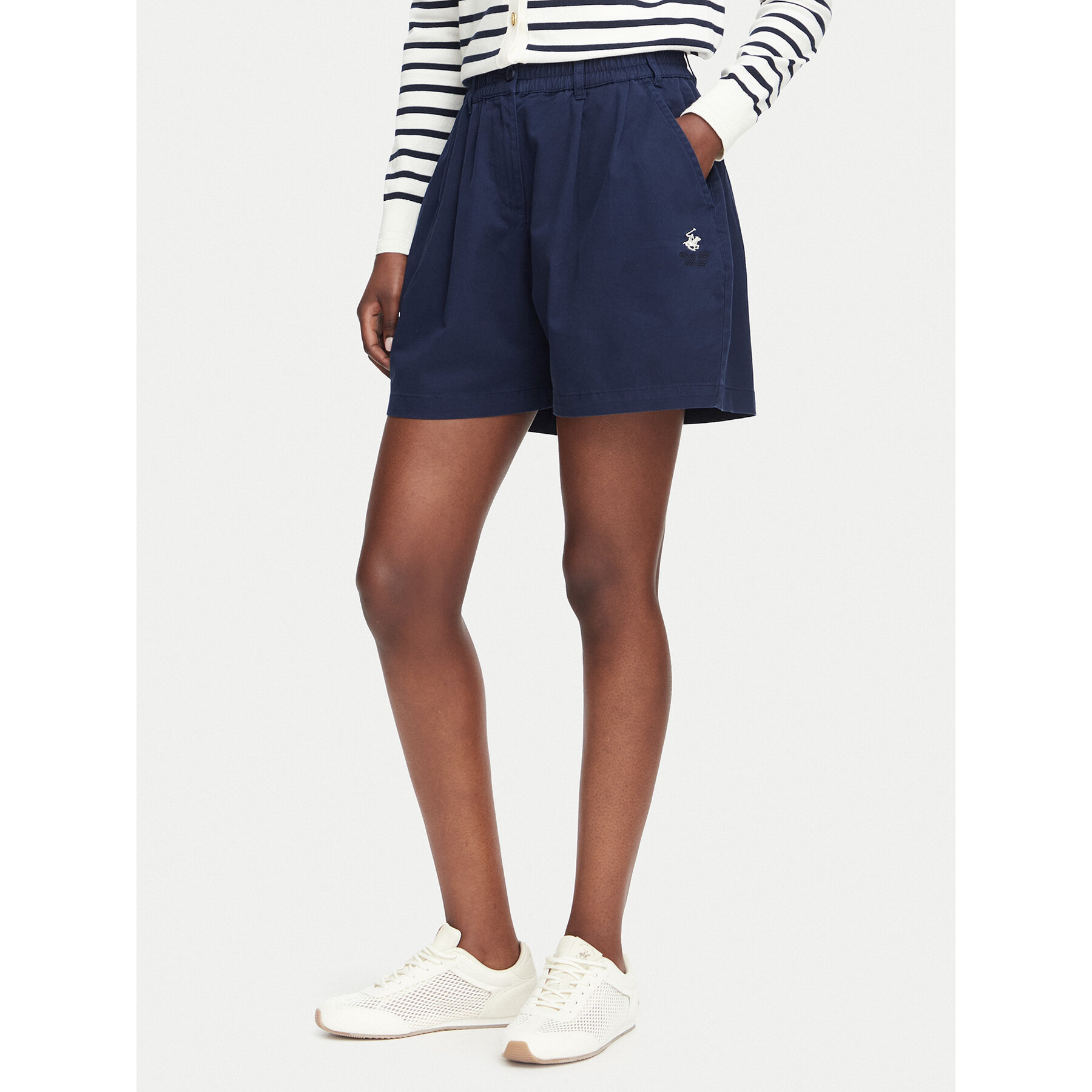 Beverly Hills Polo Club Stoffshorts P-SS26W-B576580 Dunkelblau Regular Fit