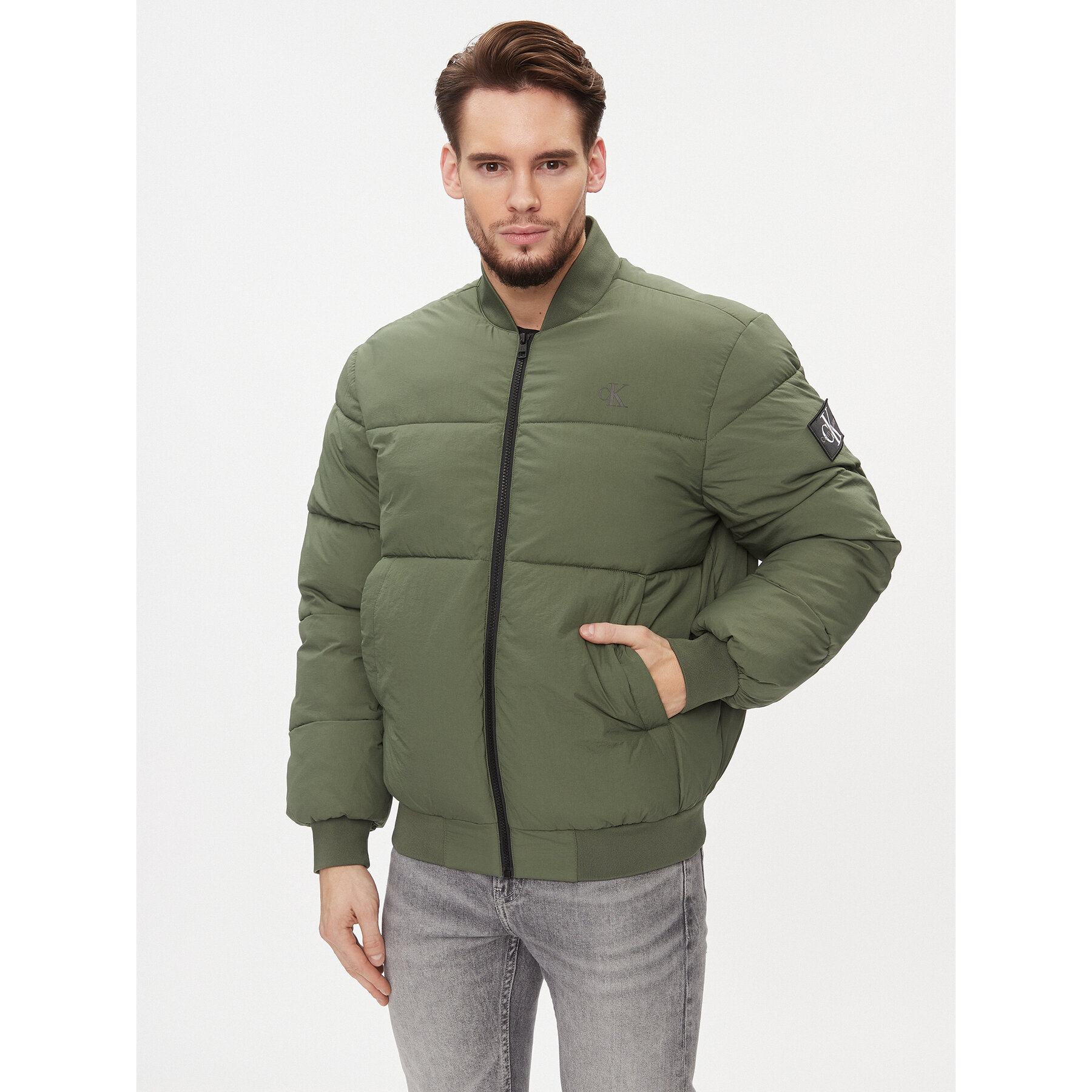 Calvin Klein Jeans Übergangsjacke J30J324072 Grün Regular Fit