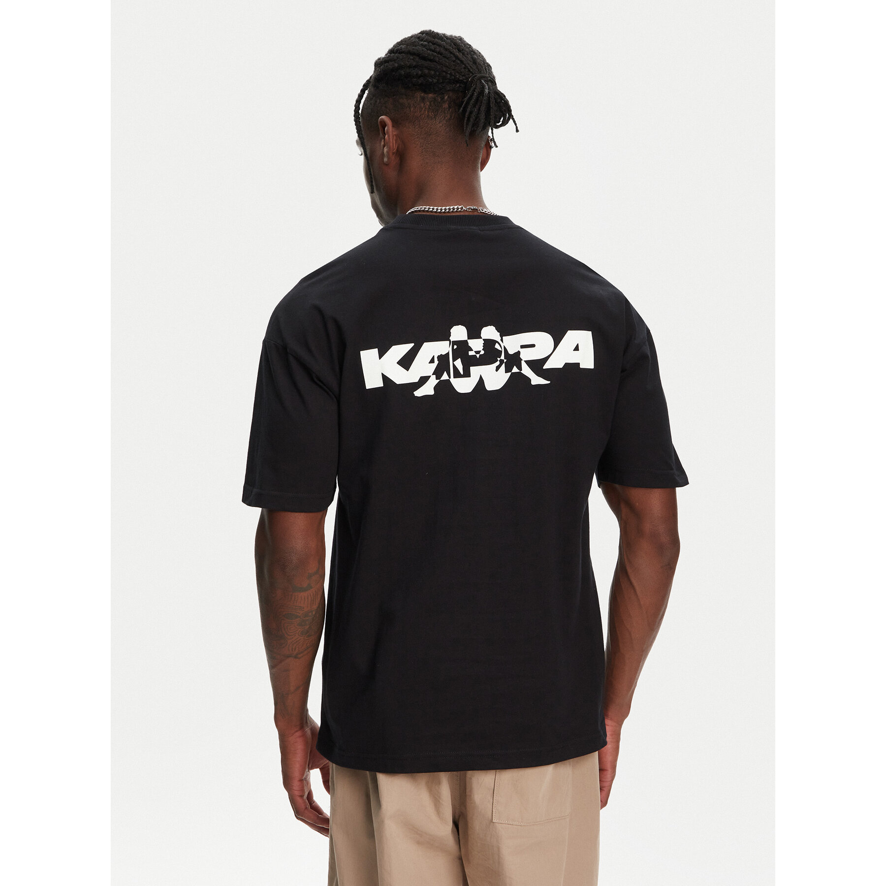 Kappa Marškinėliai Nyle 351S5GW Juoda Regular Fit