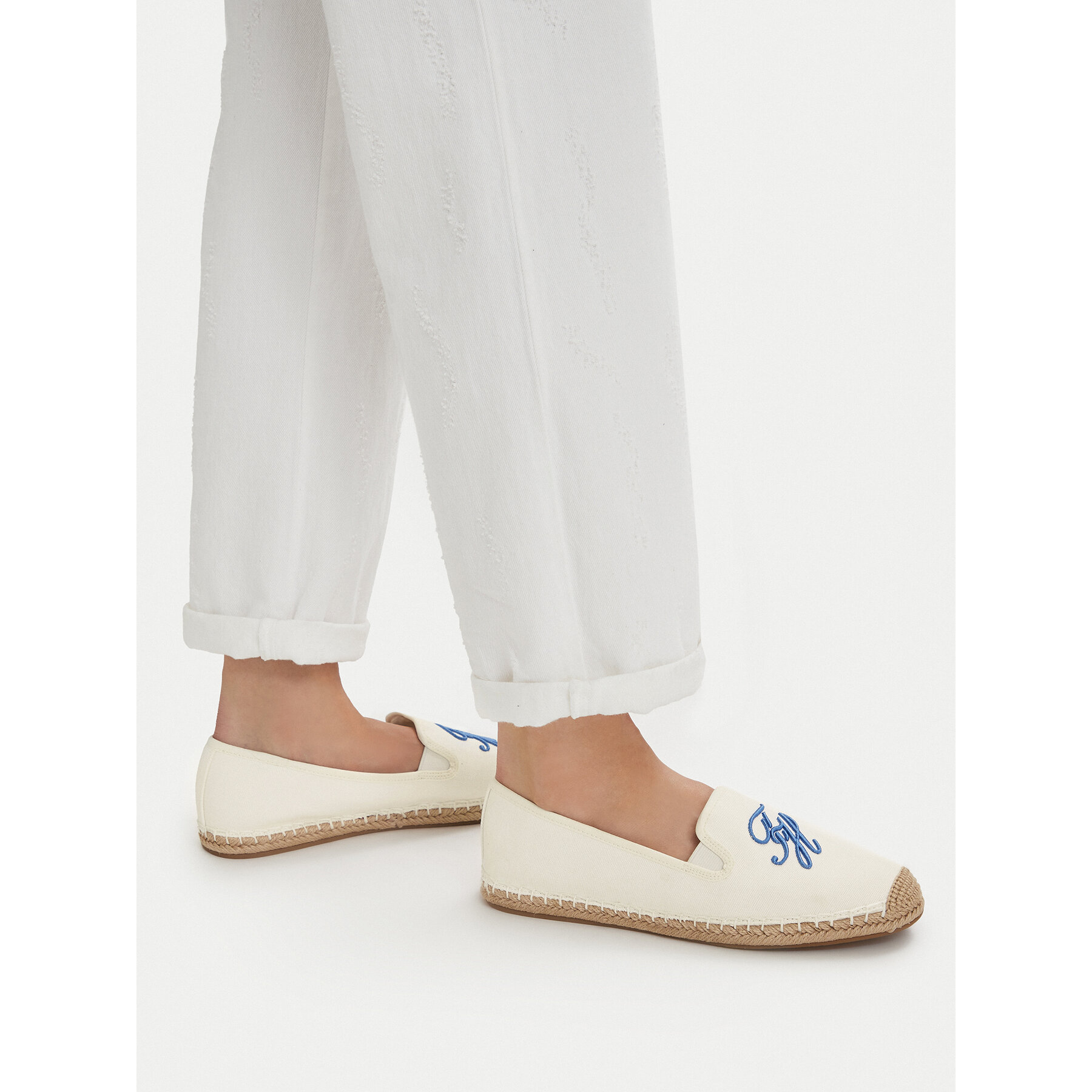 Espadrile Tommy Hilfiger Th Script Summer Espadrille FW0FW09240 Bijela