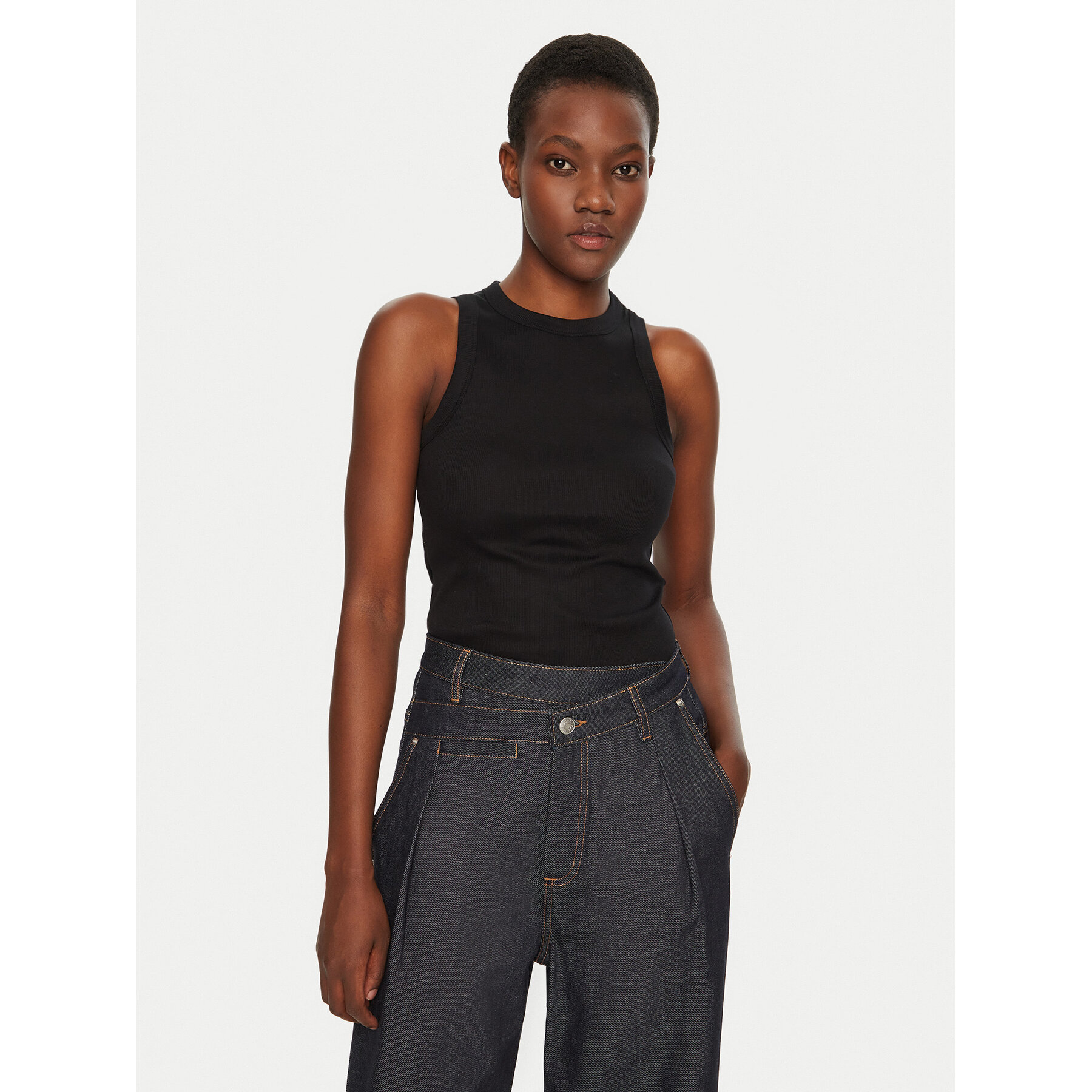 IVY OAK Marškinėliai Klara IO1100X2350 Juoda Slim Fit