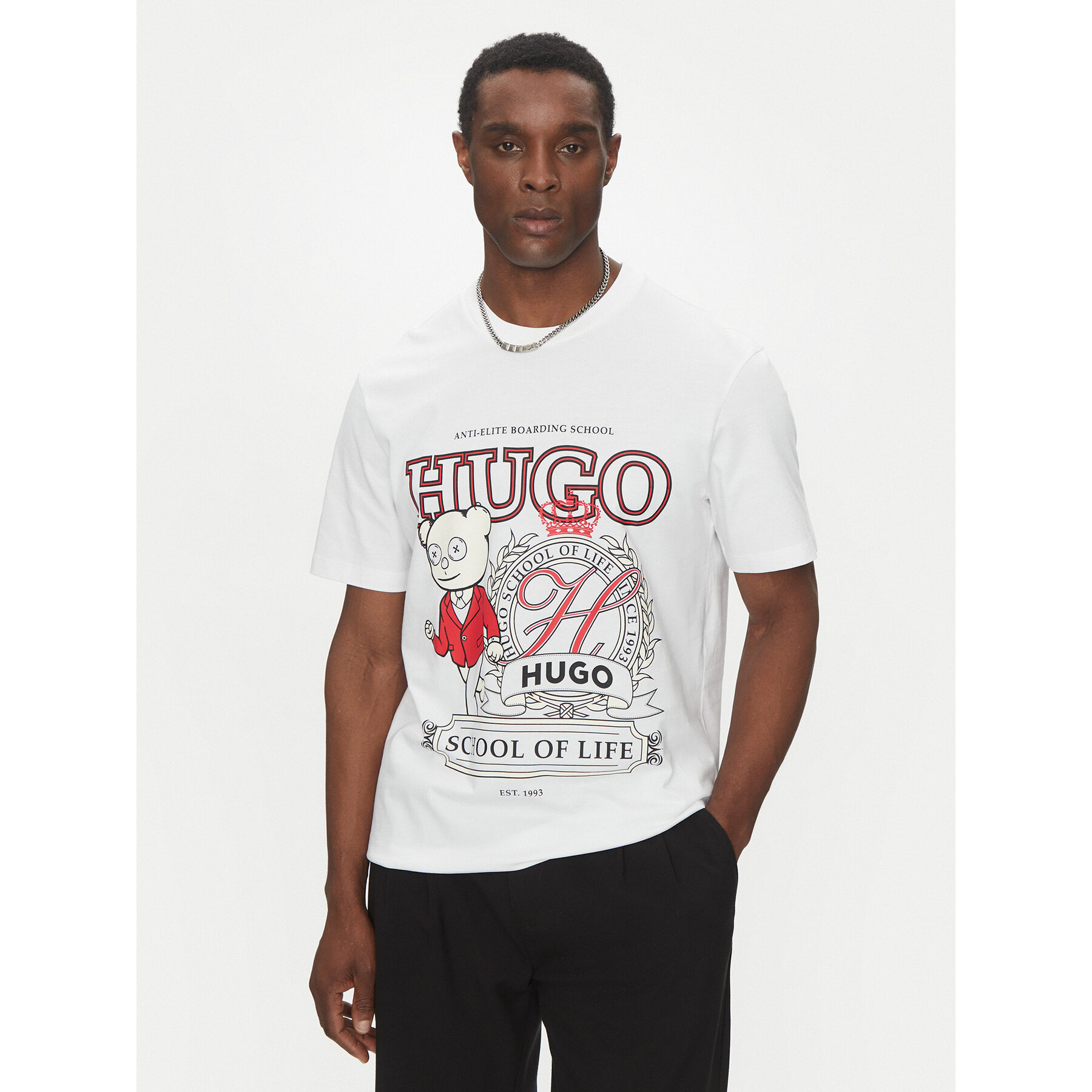 HUGO T-shirt 50538254 Bianco Relaxed Fit