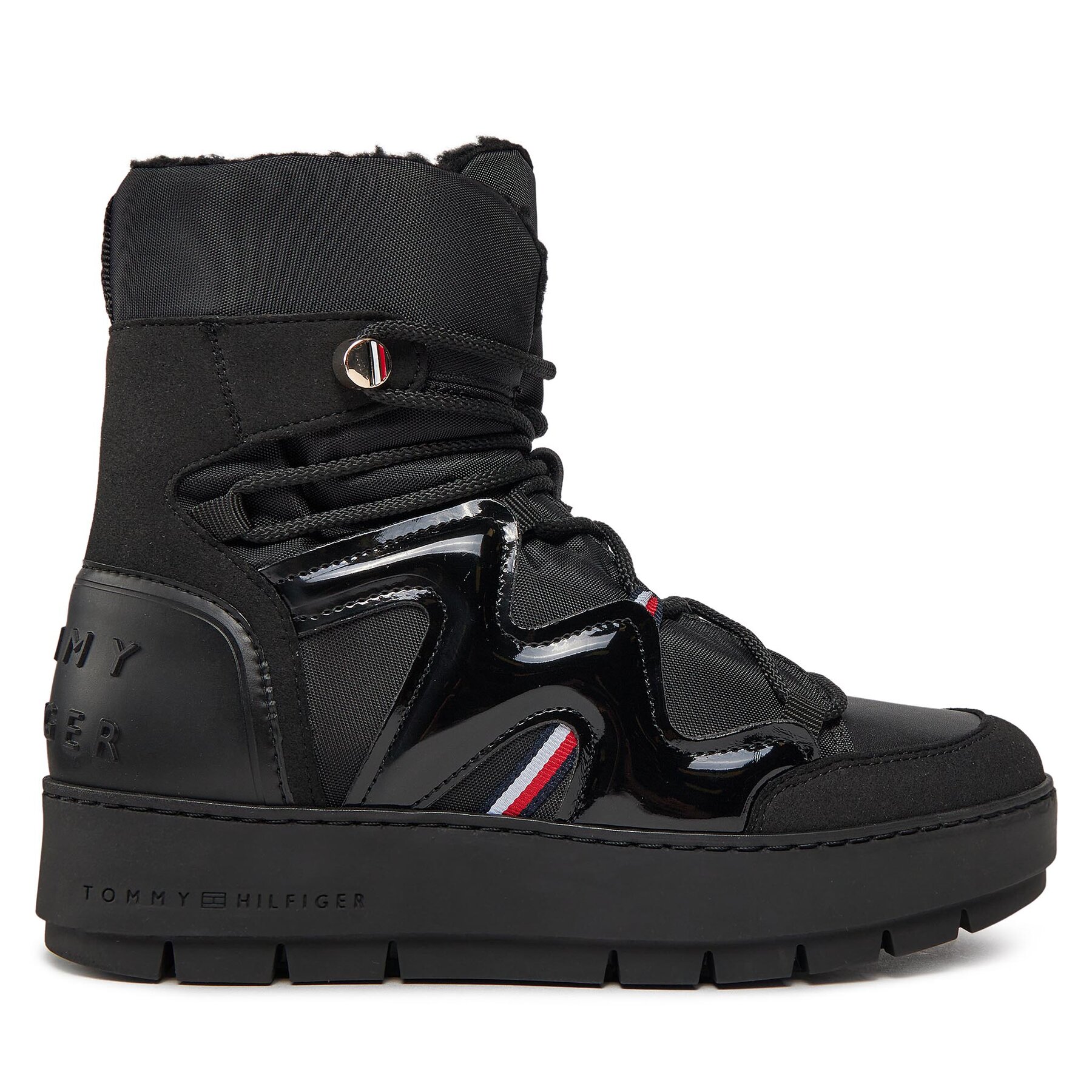 Hótaposó Tommy Hilfiger Patent Snowboot FW0FW07852 Fekete akciós termékkép 1