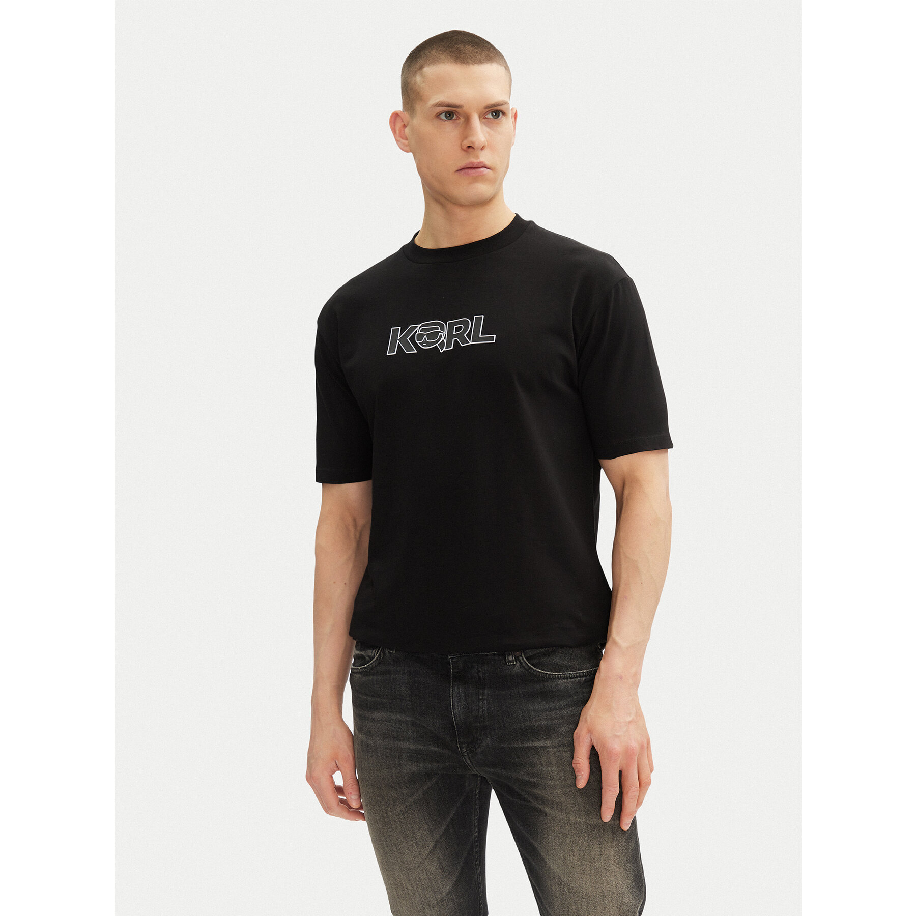 KARL LAGERFELD T-Shirt 755156 552235 Μαύρο Regular Fit