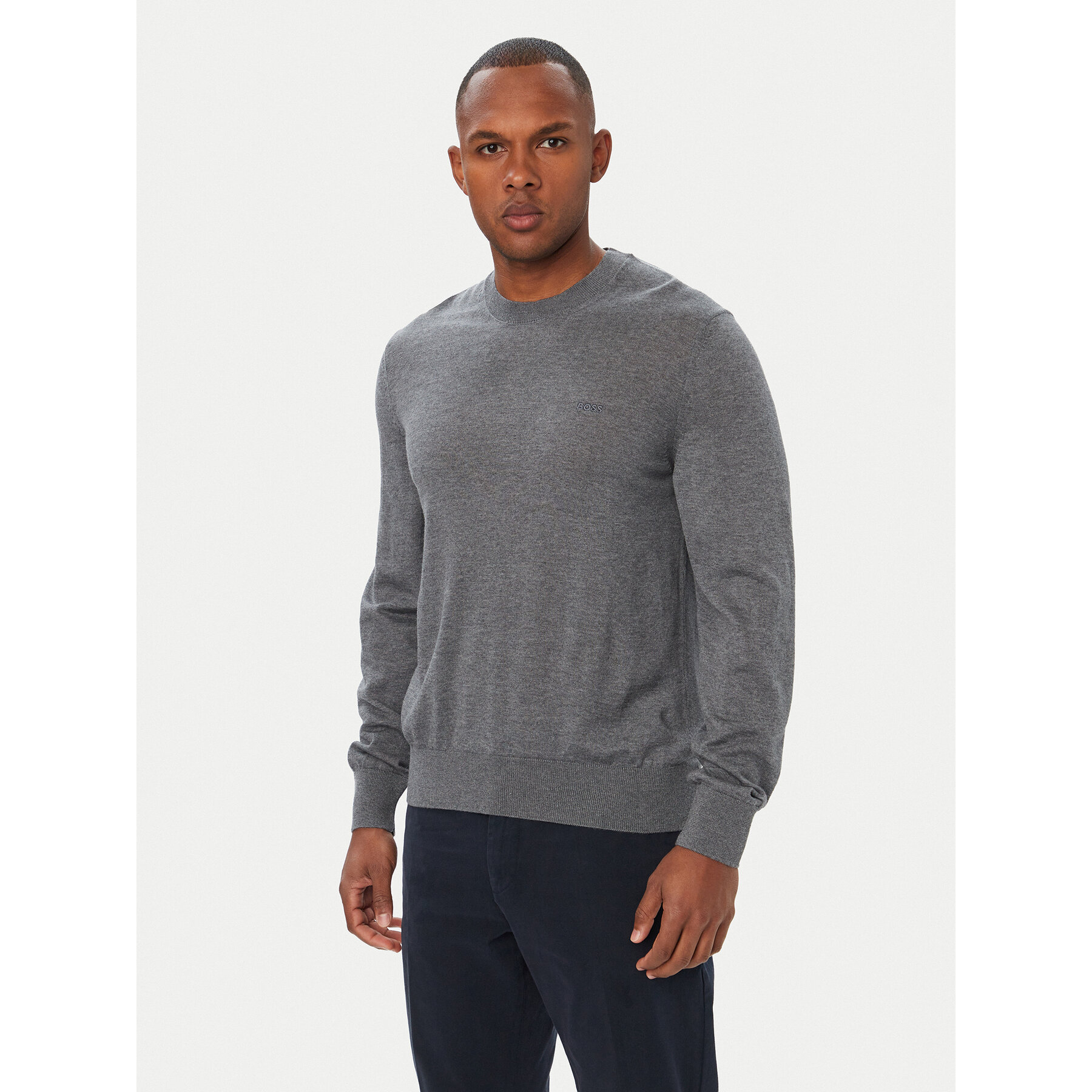 BOSS Pullover Leno 50571914 Dunkelgrau Regular Fit
