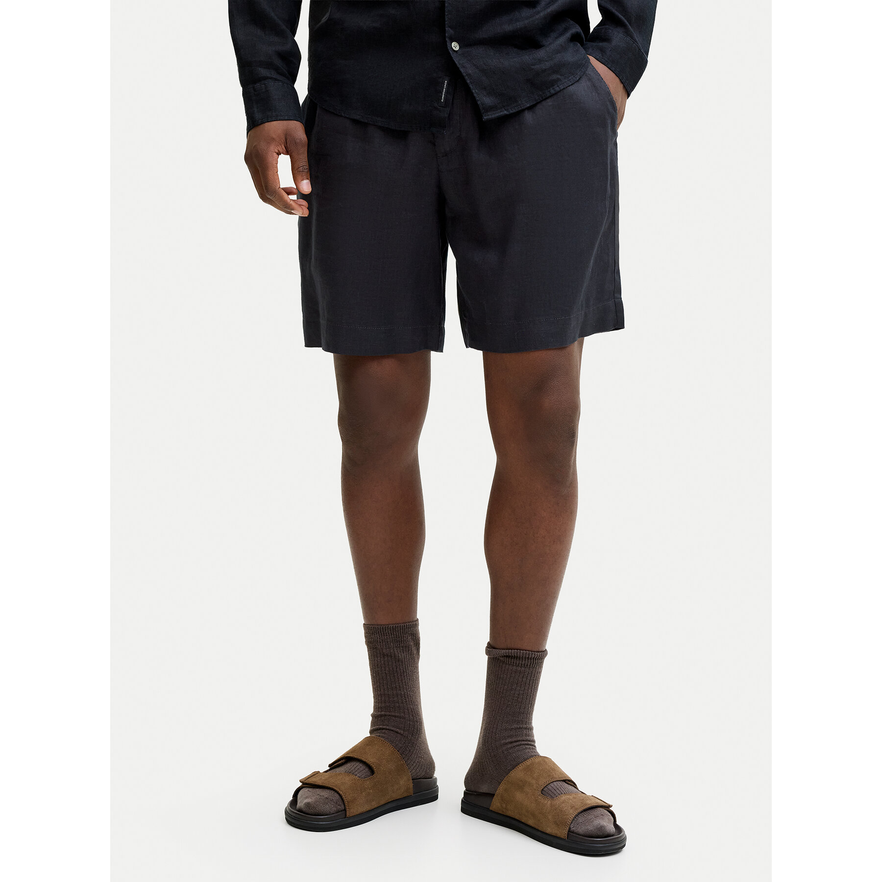 Jack & Jones Stoffshorts St. Bill 12253134 Schwarz Wide Leg