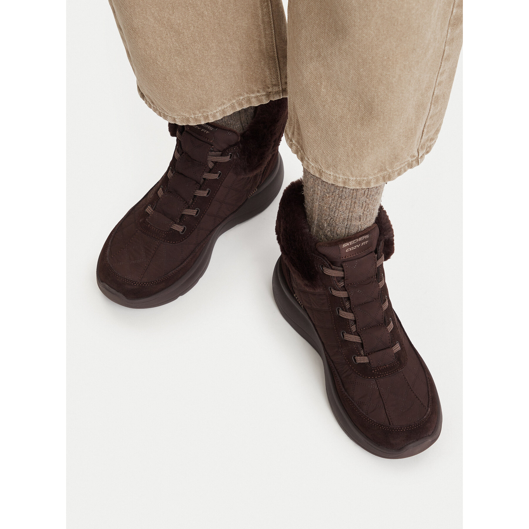 Μποτίνια Skechers On-The-GO Encore - Cozy Fit Maisie 144844/DBRN Καφέ