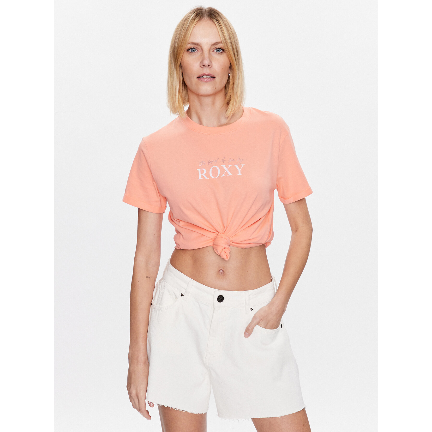 Roxy T-shirt Noon Ocean ERJZT05490 Arancione Regular Fit