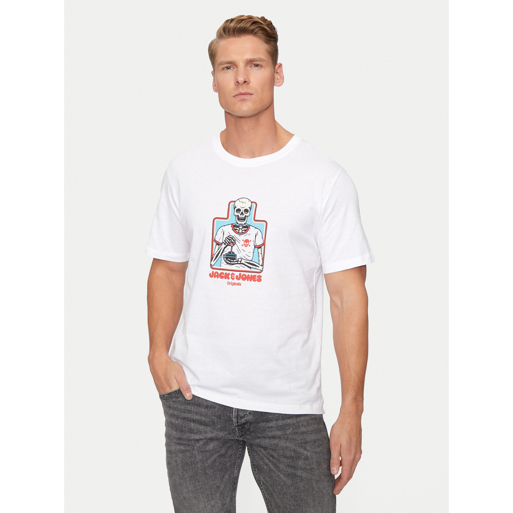 Jack & Jones T-shirt Eight Skull 12264841 Bianco Standard Fit
