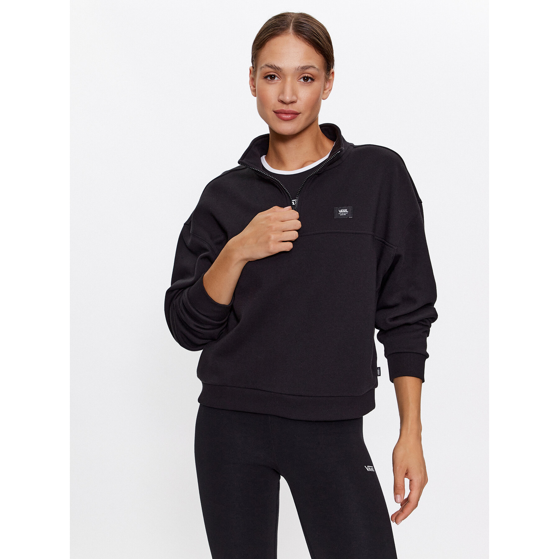 Vans Sweatshirt Leighton Mock Neck Fleece VN000A5V Schwarz Regular Fit