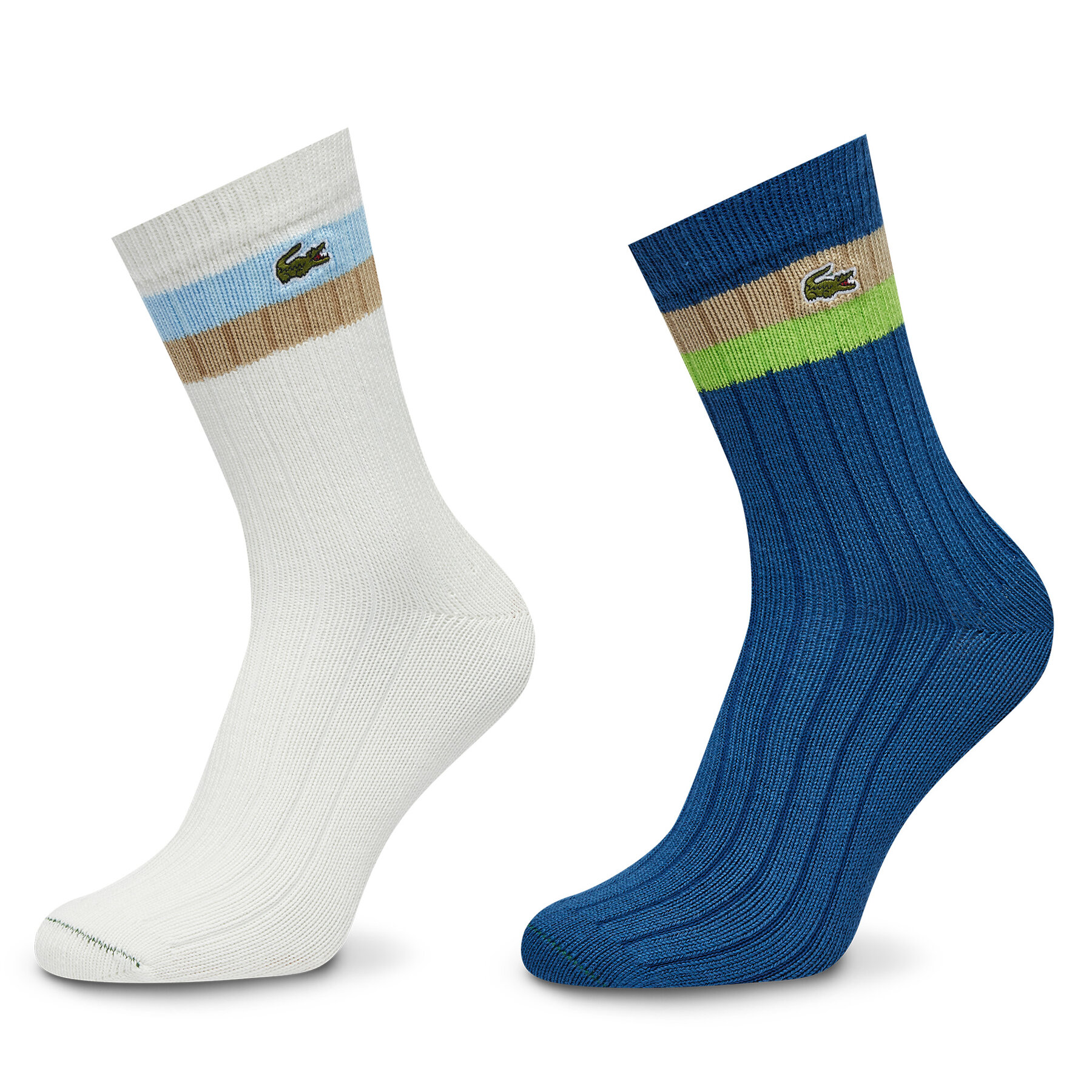 Lot de 2 paires de chaussettes hautes unisexe Lacoste RA4241 Multicolore